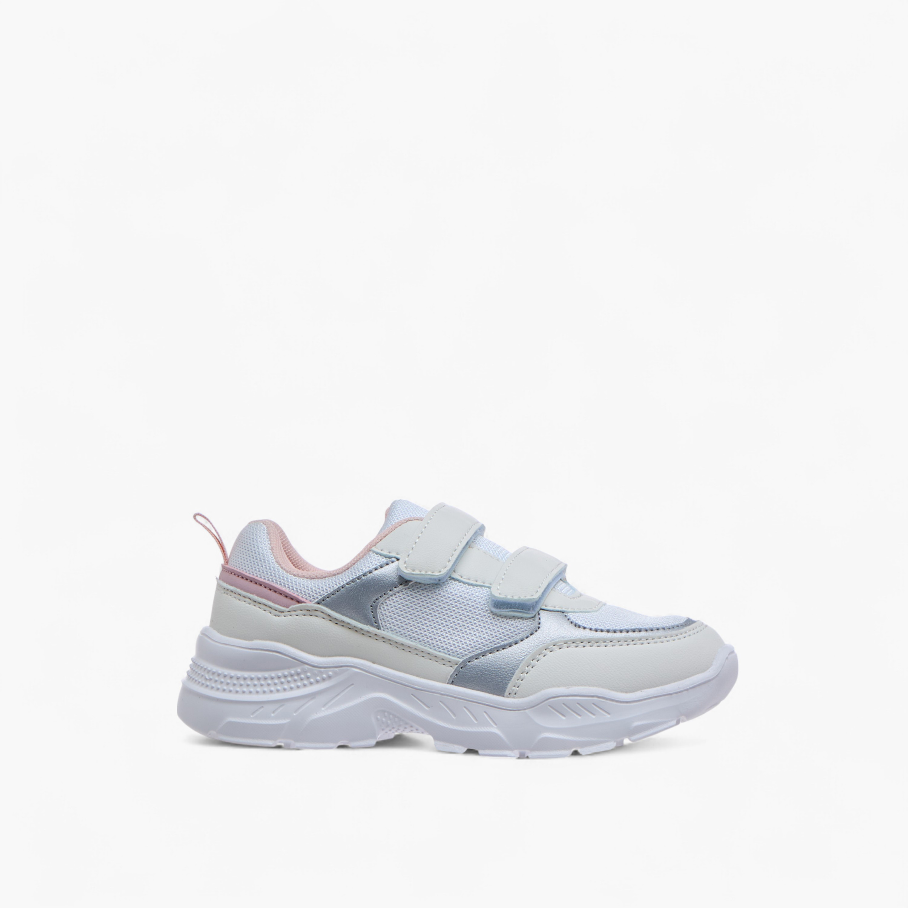 Flora Bella Panelled Sneakers with Hook and Loop Closure-girls-shoes-sneakers-image-3