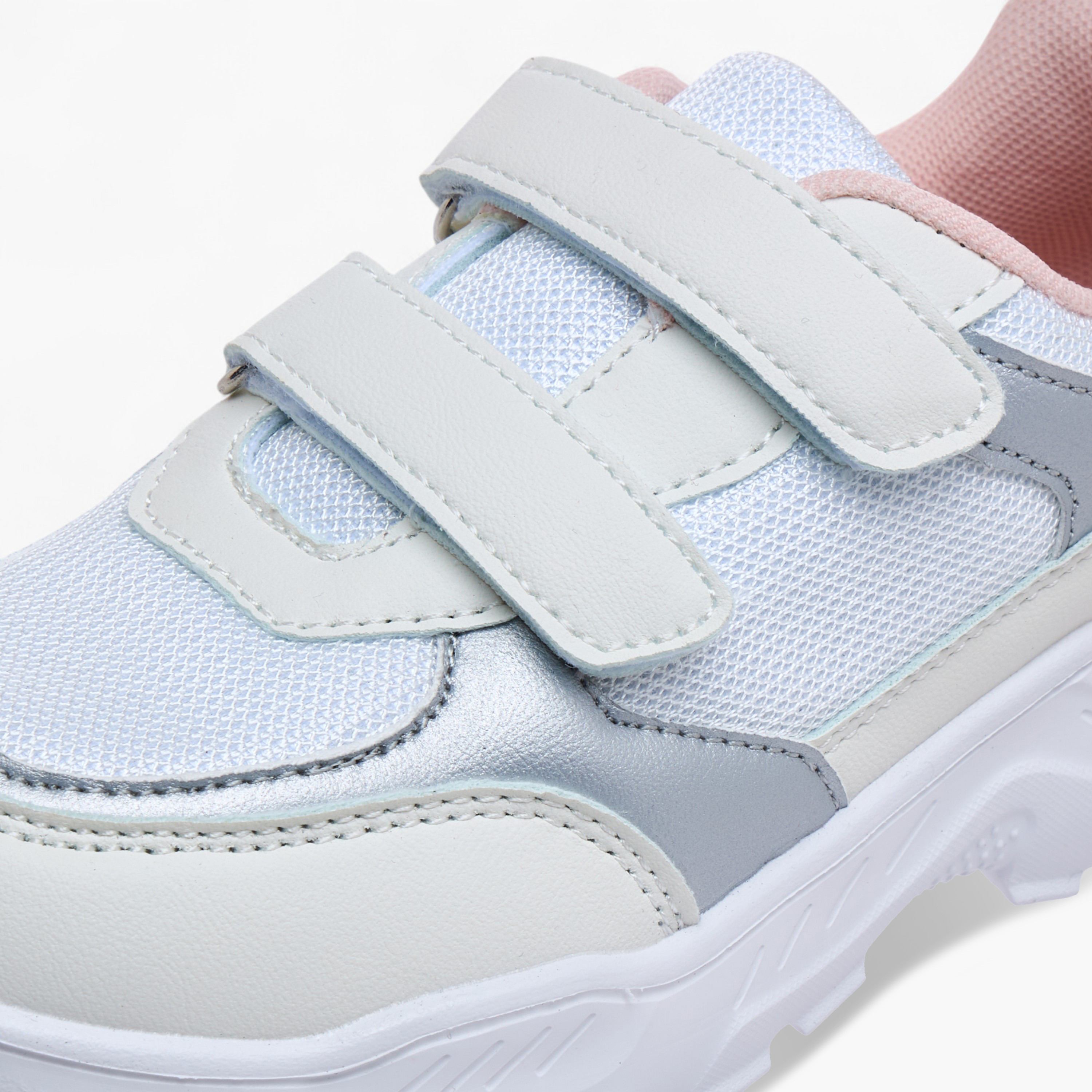 Flora Bella Panelled Sneakers with Hook and Loop Closure-girls-shoes-sneakers-image-4