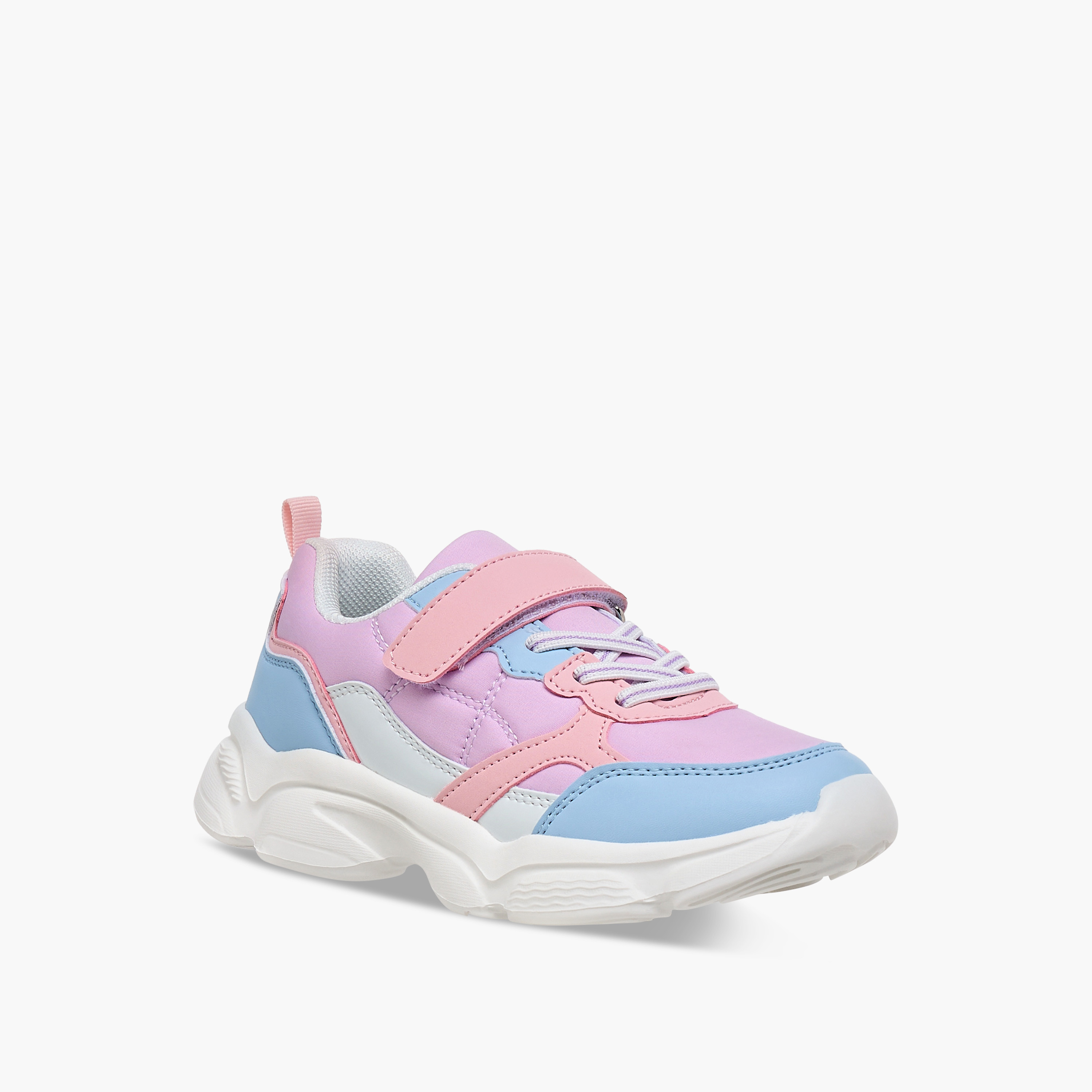 حذاء سنيكرز بقوالب ملونة وشريط إغلاق لاصق من فلورا بيلا-girls-shoes-sneakers-image-2