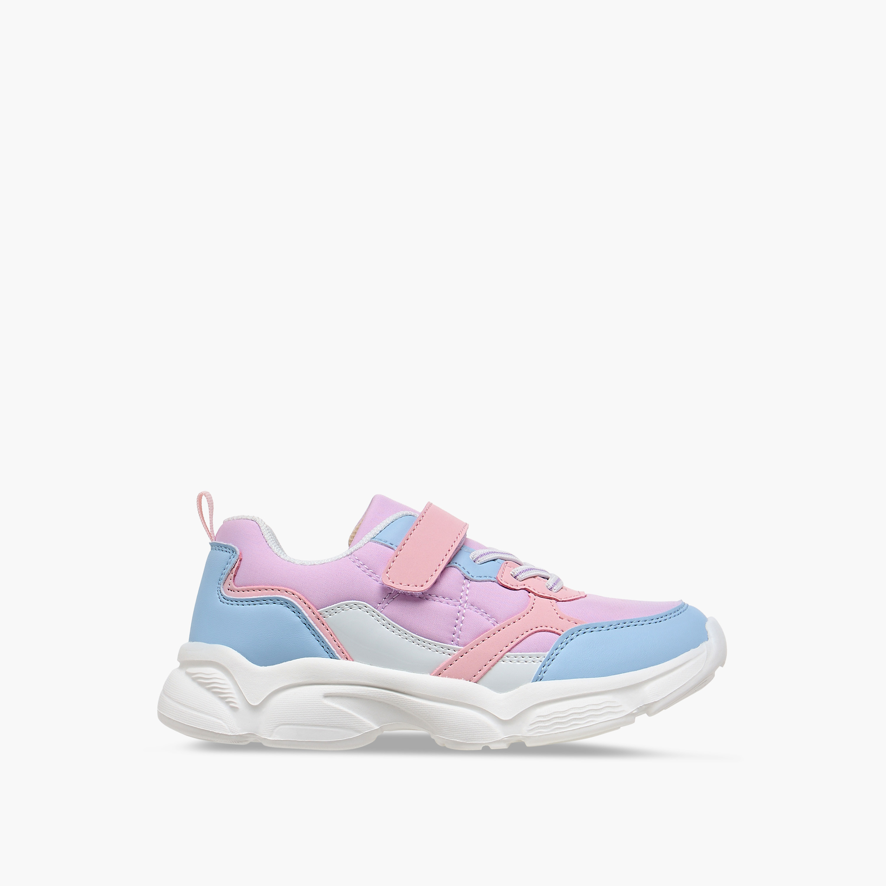 حذاء سنيكرز بقوالب ملونة وشريط إغلاق لاصق من فلورا بيلا-girls-shoes-sneakers-image-3