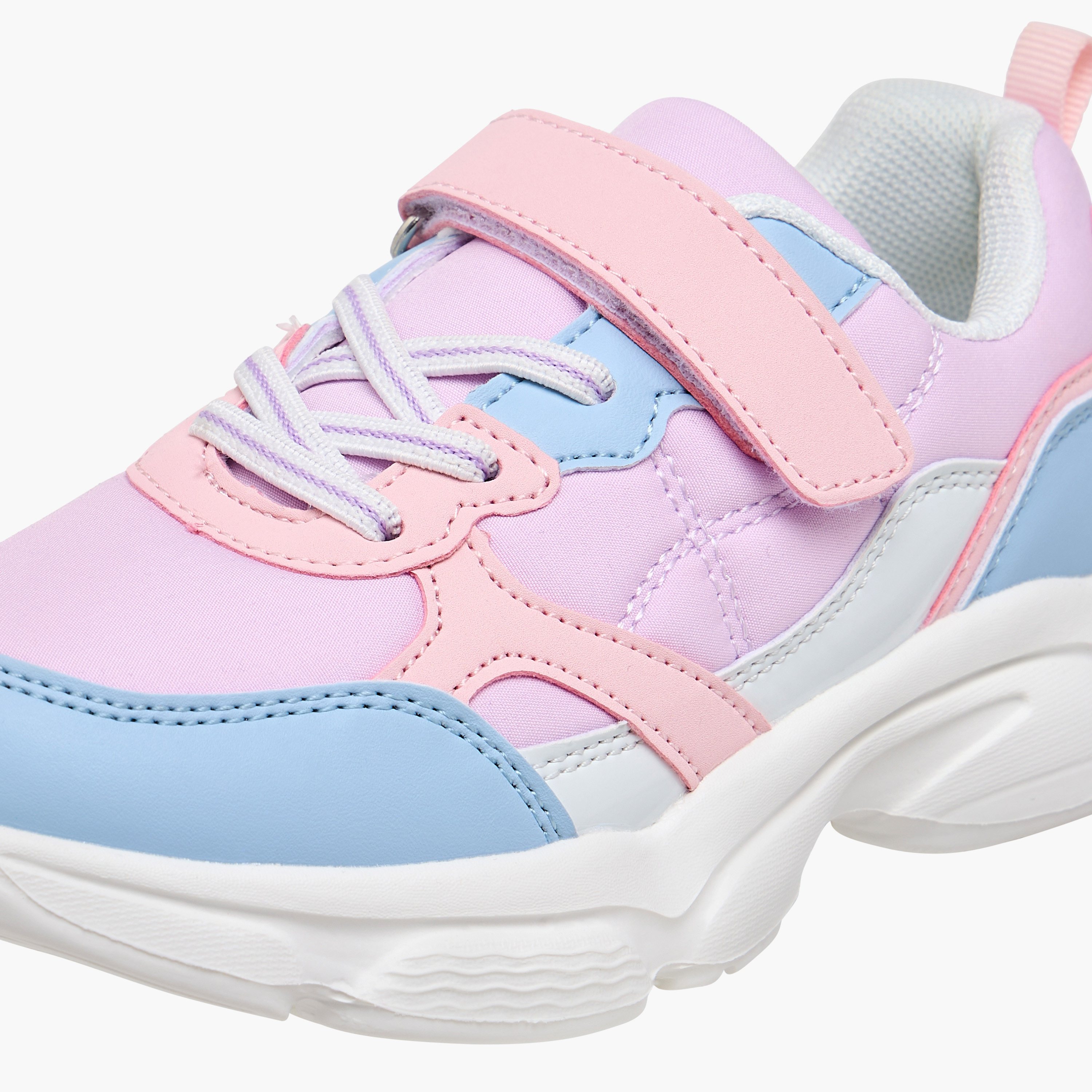 حذاء سنيكرز بقوالب ملونة وشريط إغلاق لاصق من فلورا بيلا-girls-shoes-sneakers-image-4
