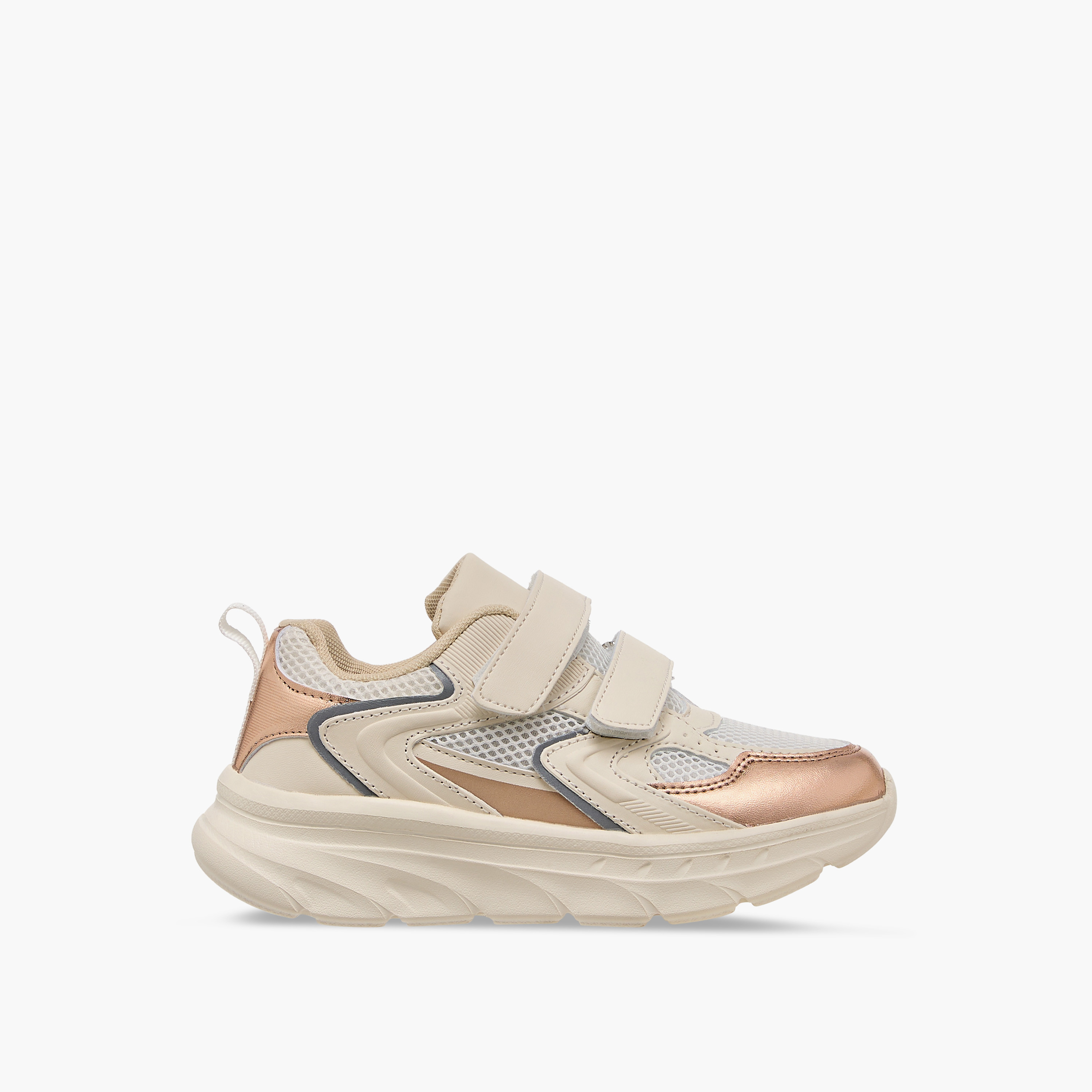 Flora Bella Panelled Sneakers with Hook and Loop Closure-girls-shoes-sneakers-image-3