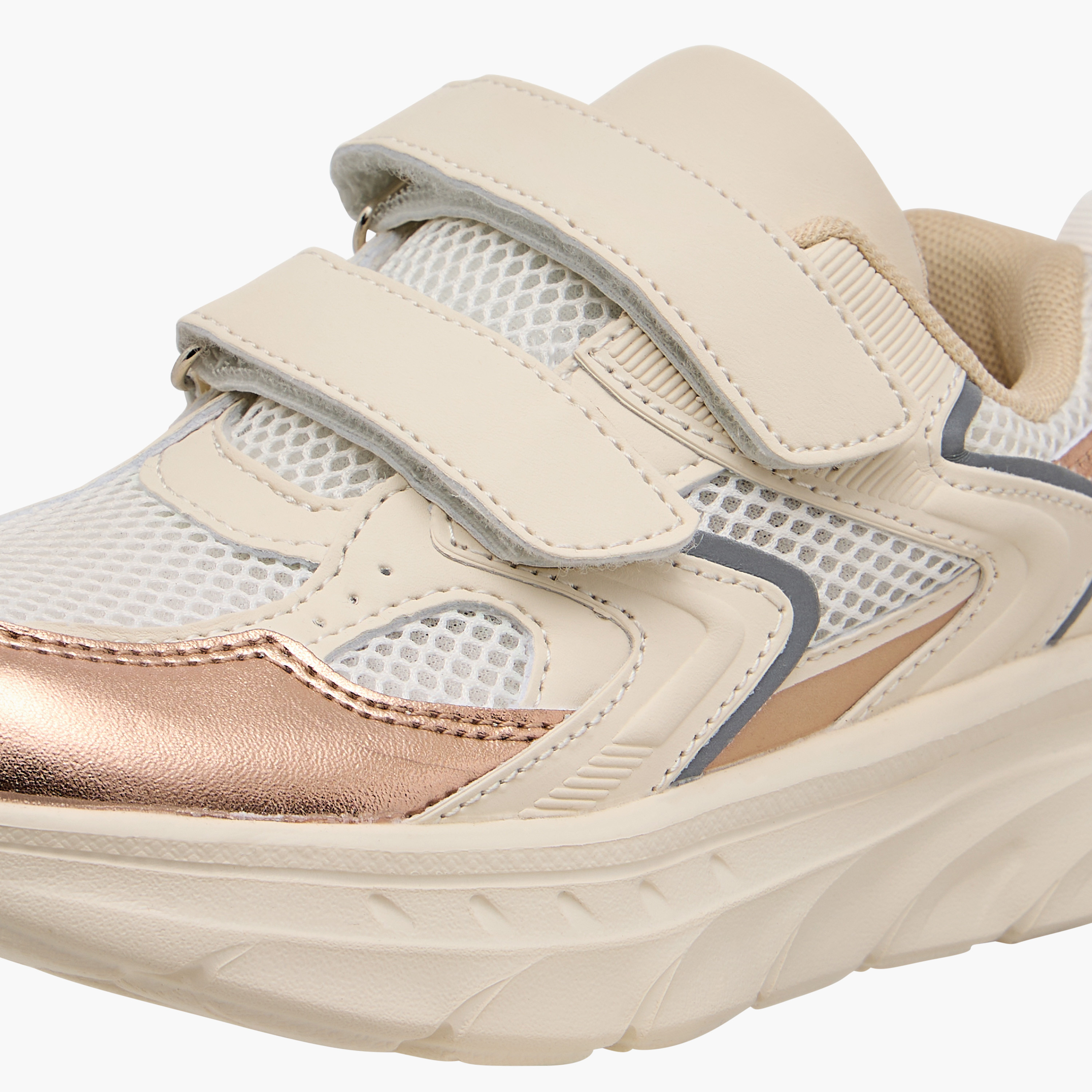 Flora Bella Panelled Sneakers with Hook and Loop Closure-girls-shoes-sneakers-image-4