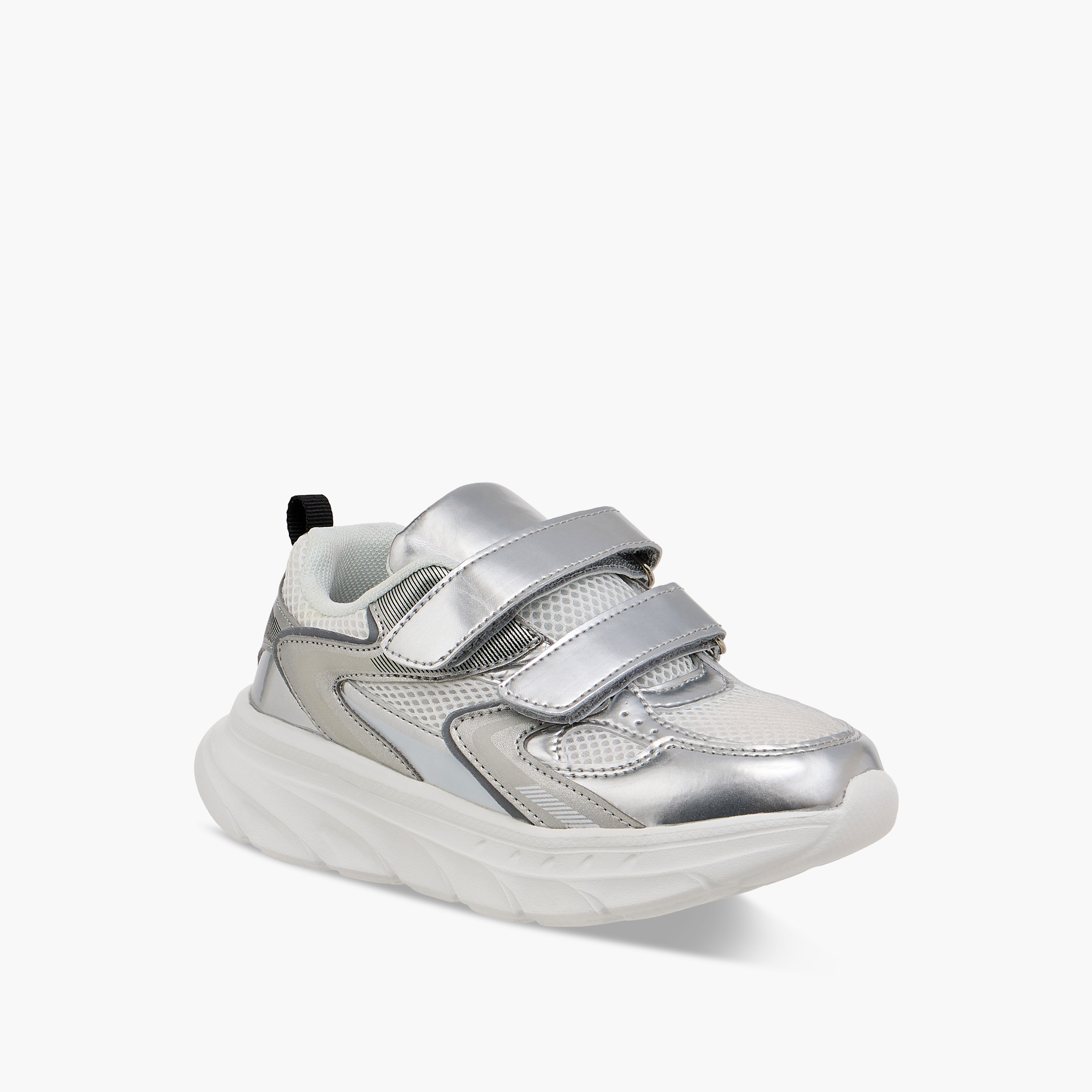 Flora Bella Panelled Sneakers with Hook and Loop Closure-girls-shoes-sneakers-image-2