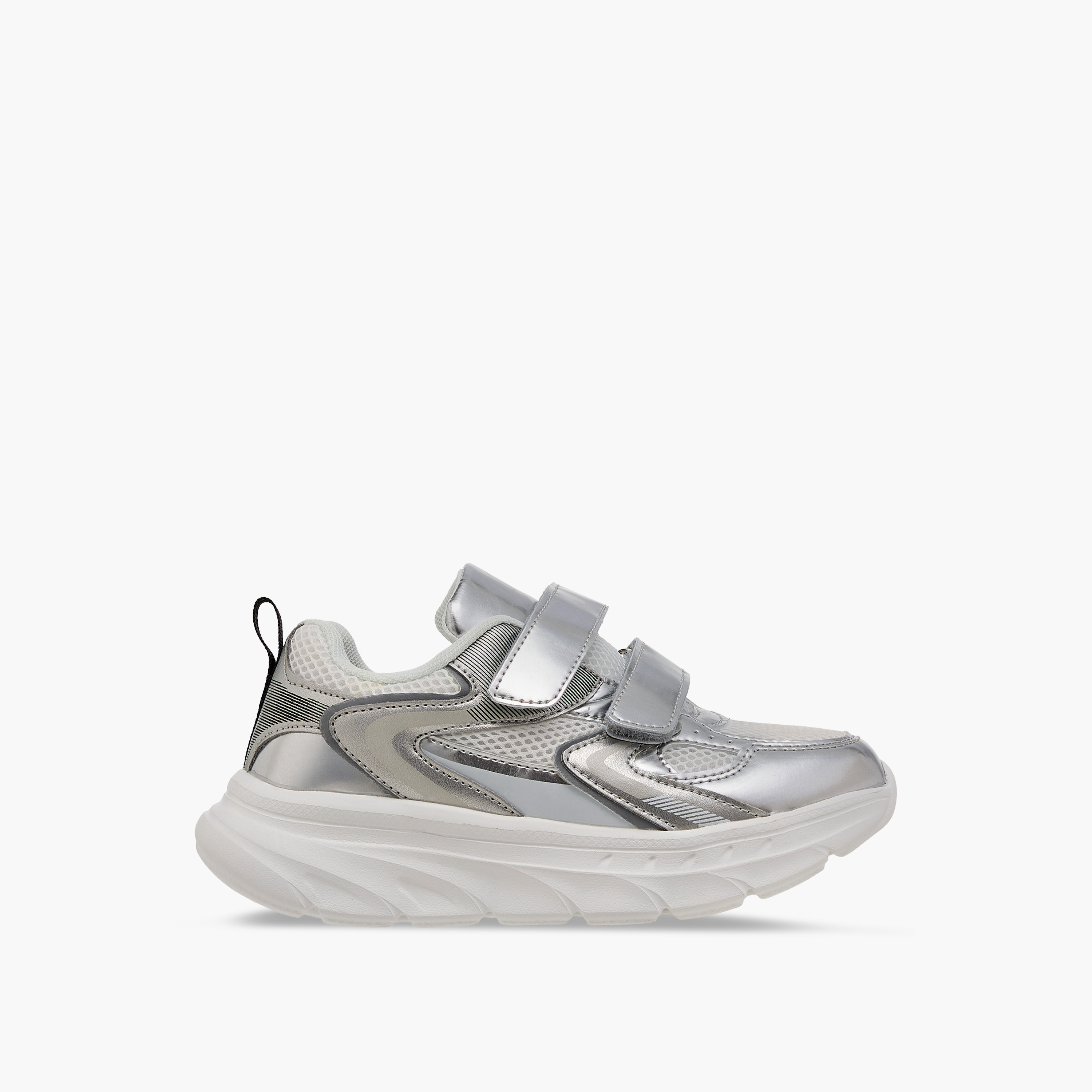 Flora Bella Panelled Sneakers with Hook and Loop Closure-girls-shoes-sneakers-image-3