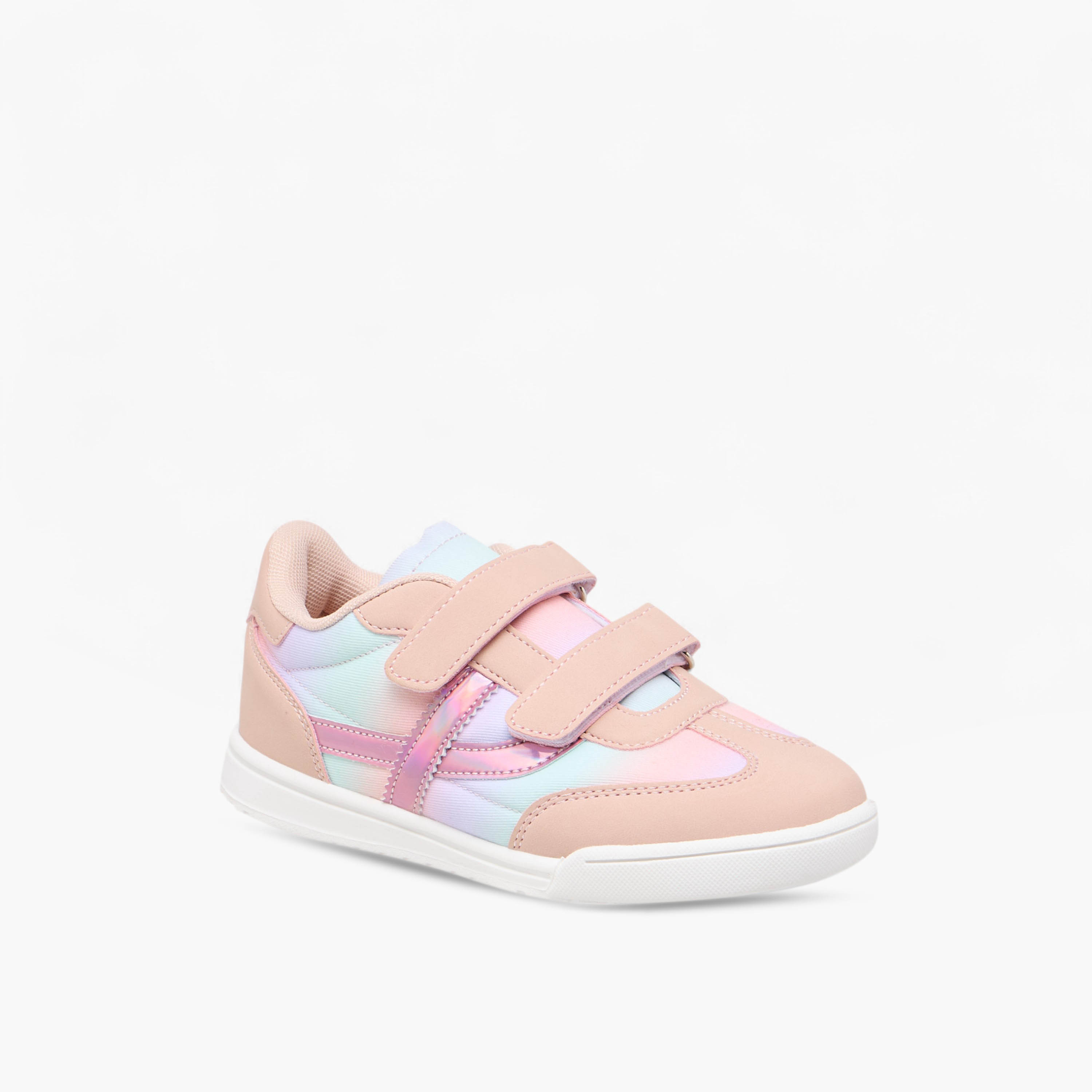 Flora Bella Colourblock Sneakers with Hook and Loop Closure-girls-shoes-sneakers-image-2
