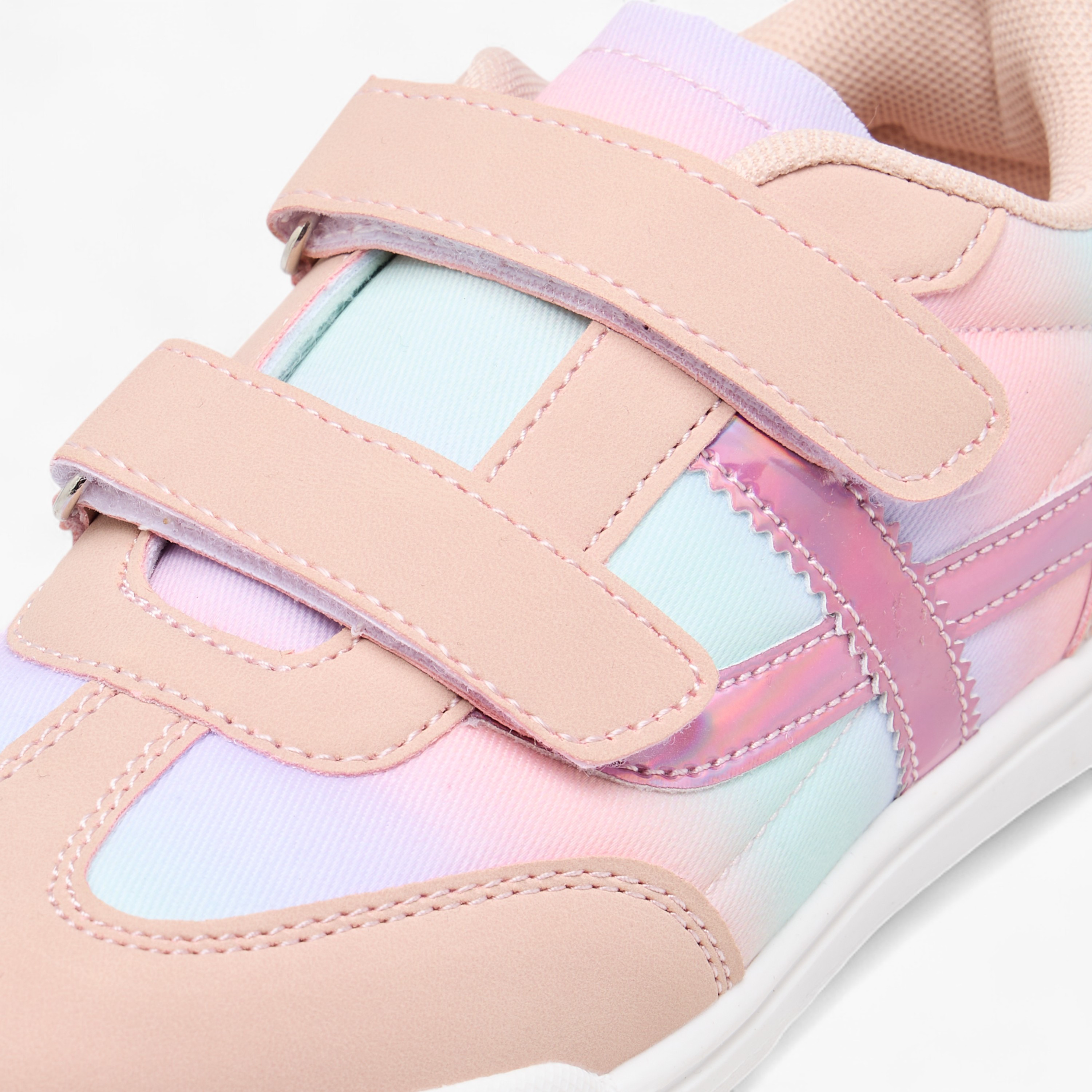 Flora Bella Colourblock Sneakers with Hook and Loop Closure-girls-shoes-sneakers-image-4