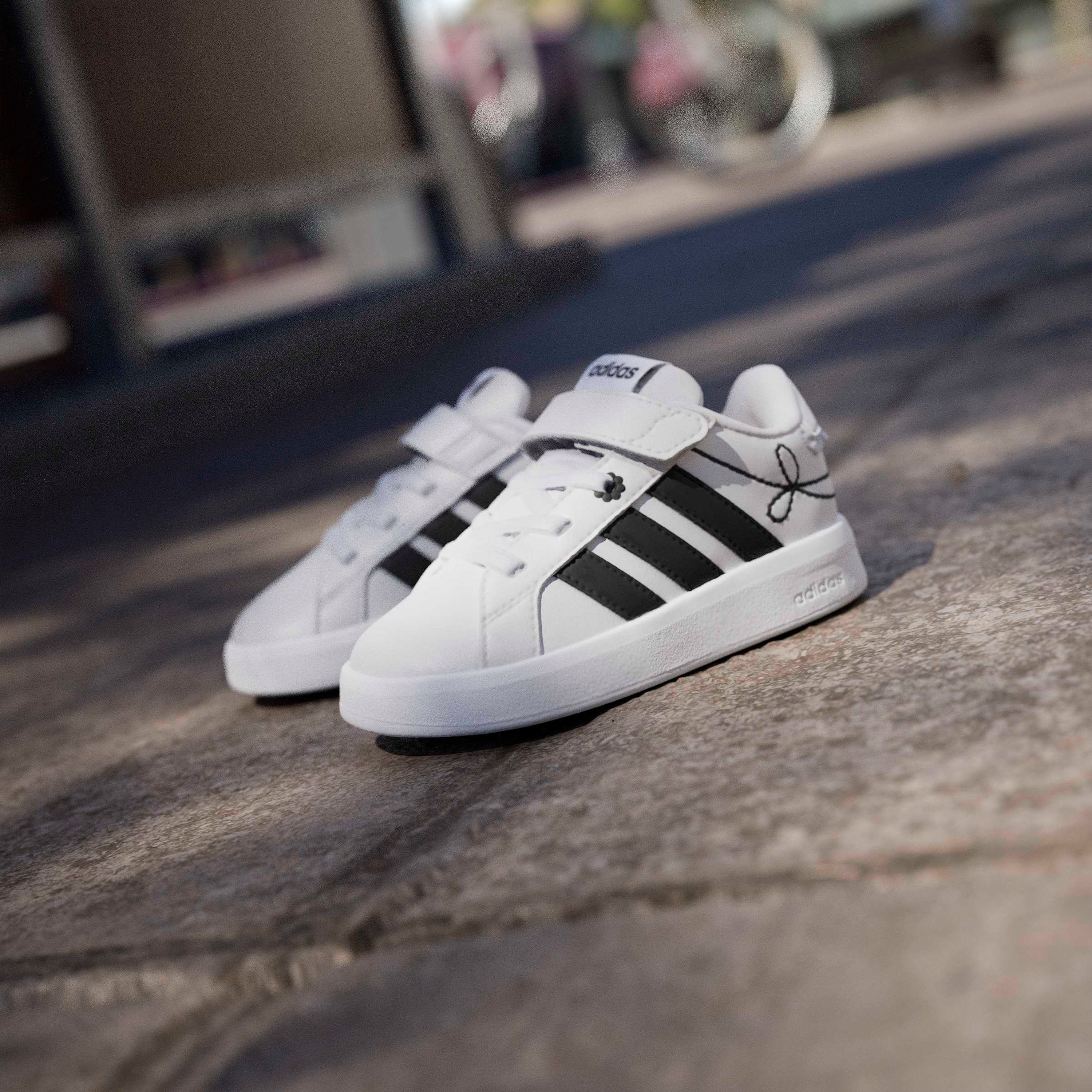 Adidas Girls Grand Court 3.0 EL Hook & Loop Ankle Sneakers-baby-girls-shoes-closedshoes-image-12