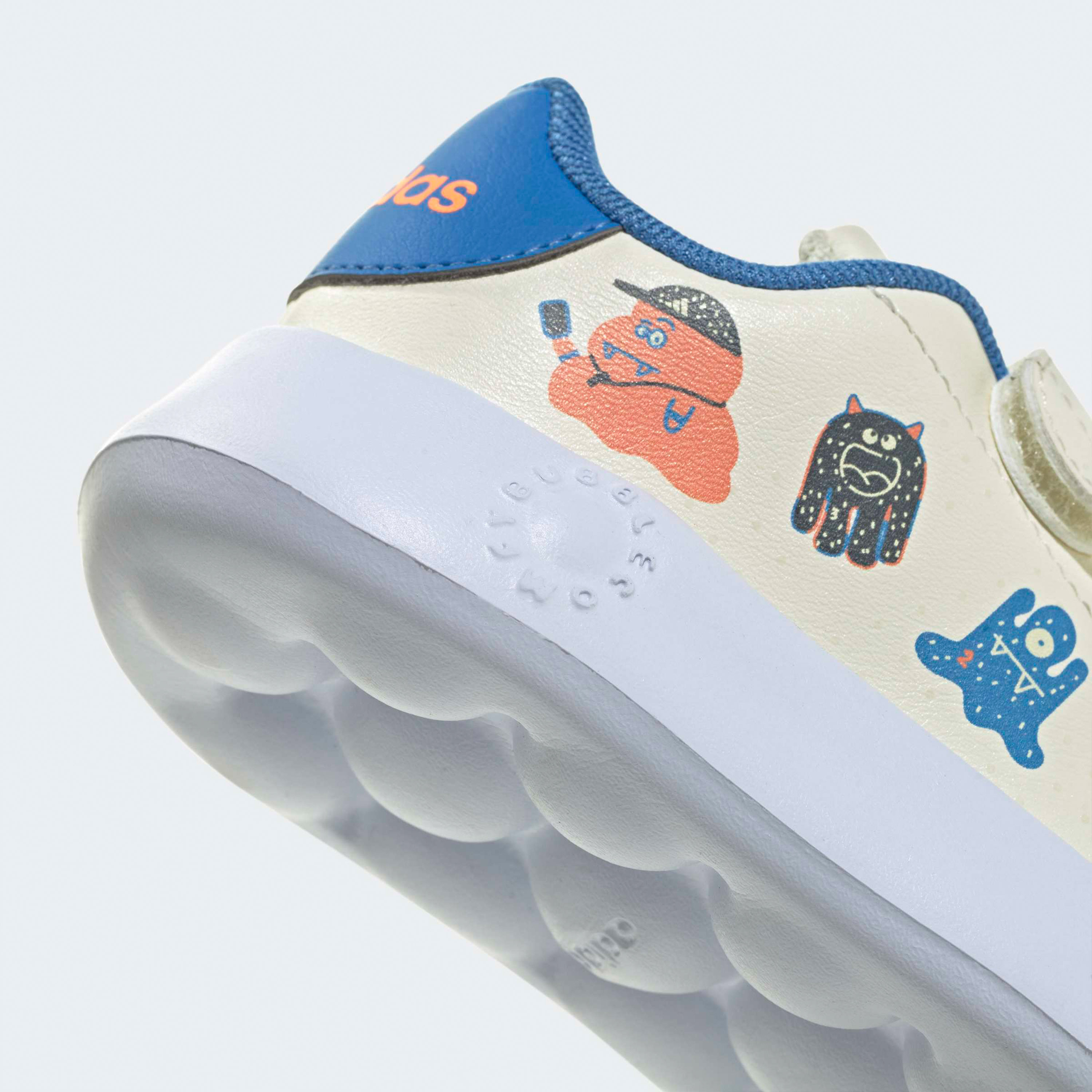 Adidas Advantage CF Sneakers with Hook & Loop, Monster Print-baby-girls-shoes-closedshoes-image-7