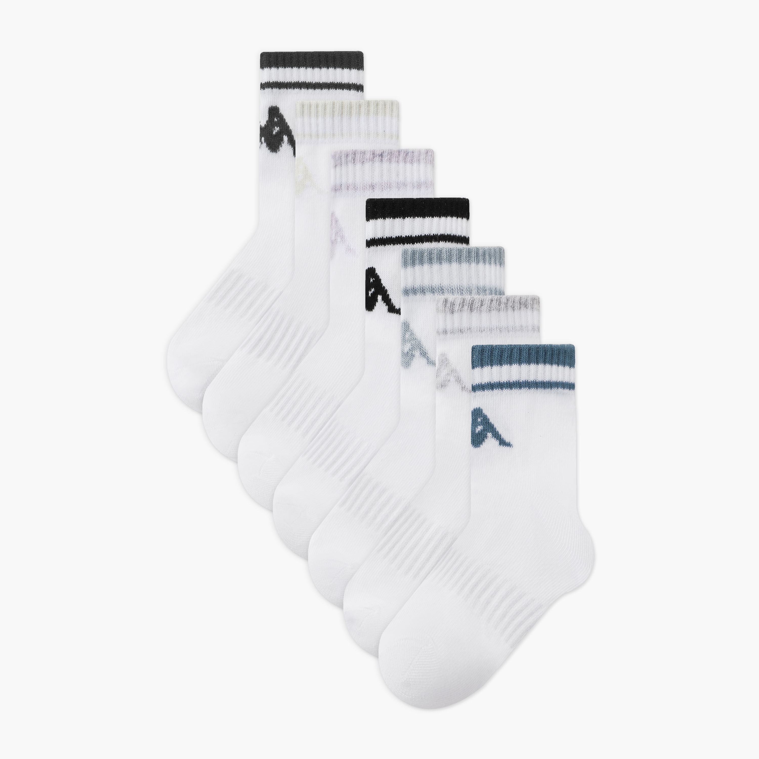 طقم جوارب 7 أزواج كاحل للبنات بشعار-sports-gear-football-accessories-socks-image-1