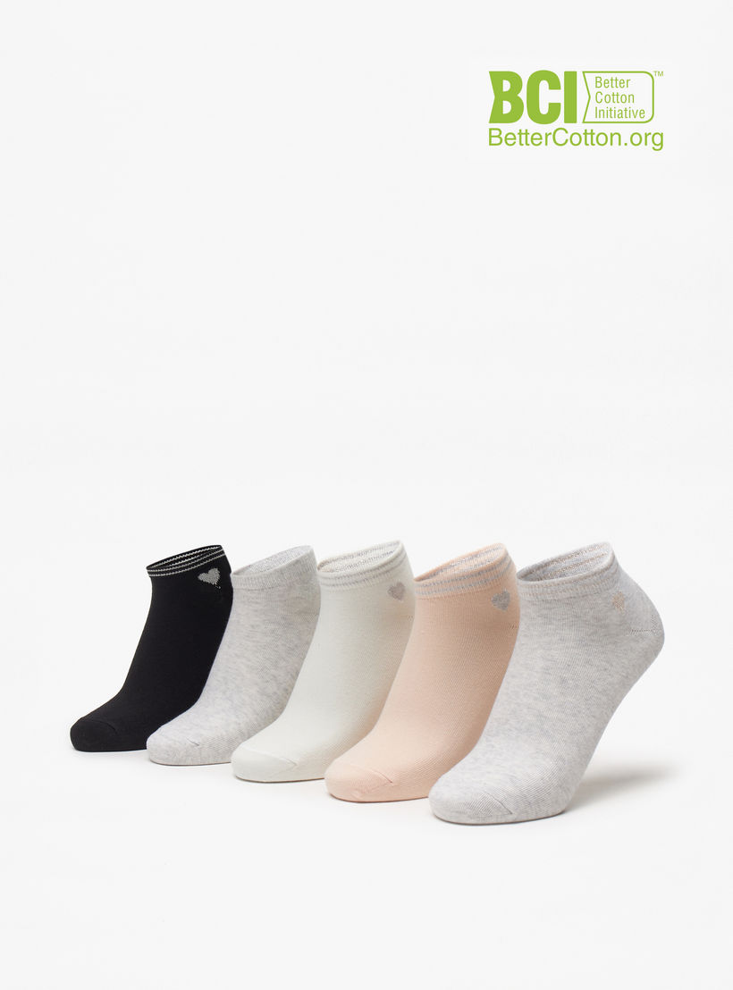 طقم جوارب ٥ أزواج بطول الكاحل وطبعات من جونيورز-women-socksandstockings-image-1