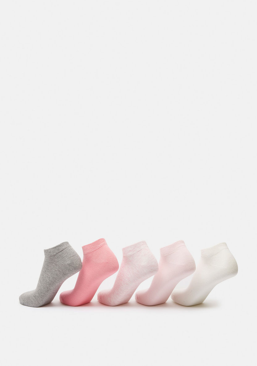 Solid Ankle Length Socks - Set of 5-Women%27s Socks-image-2