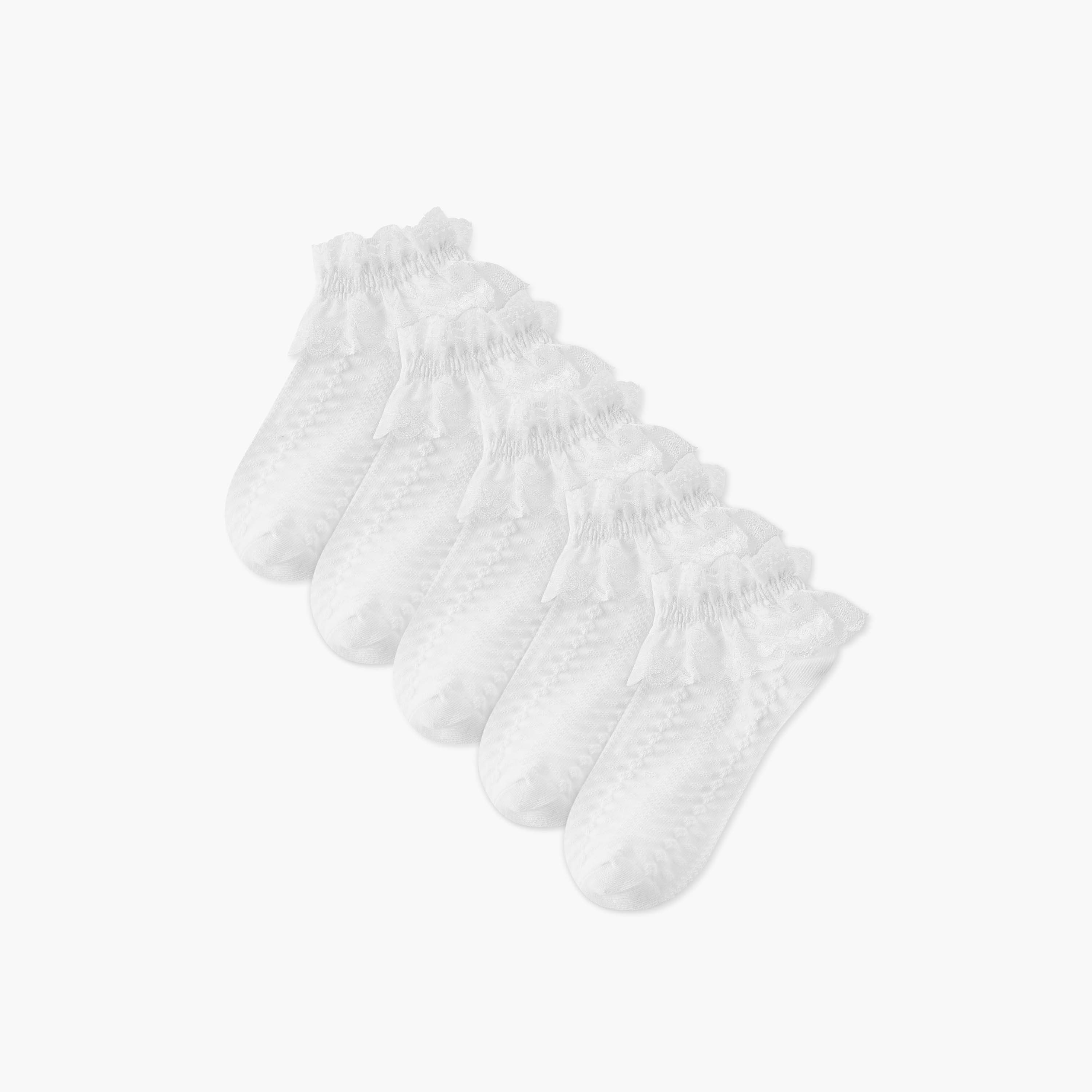 طقم جوارب بطول الكاحل 5 أزواج للبنات من جونيورز-girls-accessories-socks-image-1