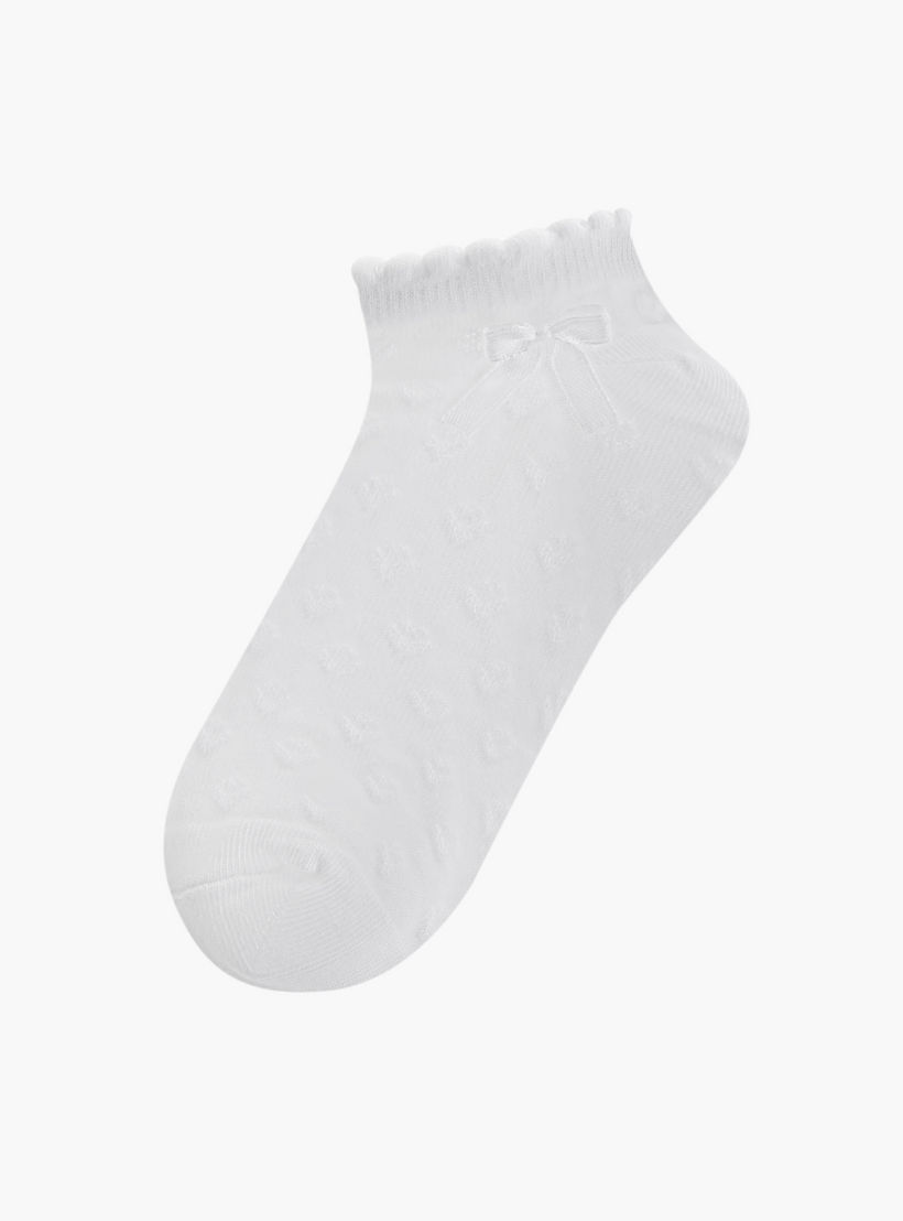 جوارب سادة طول الكاحل بفيونكة - طقم من 5 أزواج-girls-accessories-socks-image-2