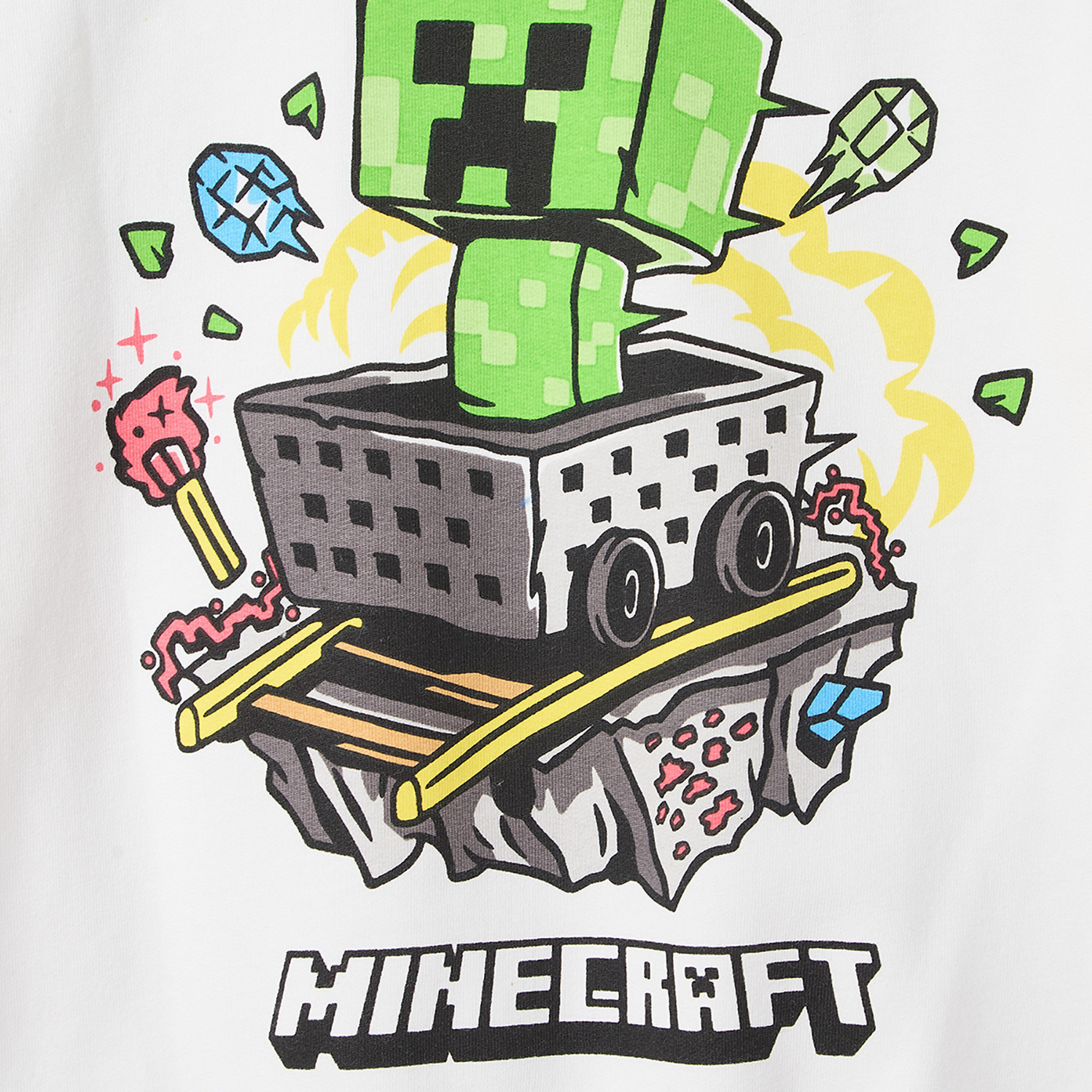 Minecraft Printed Cotton Sweatshirt with Long Sleeves-baby-boys-clothing-winterwear-sweatshirts-image-4