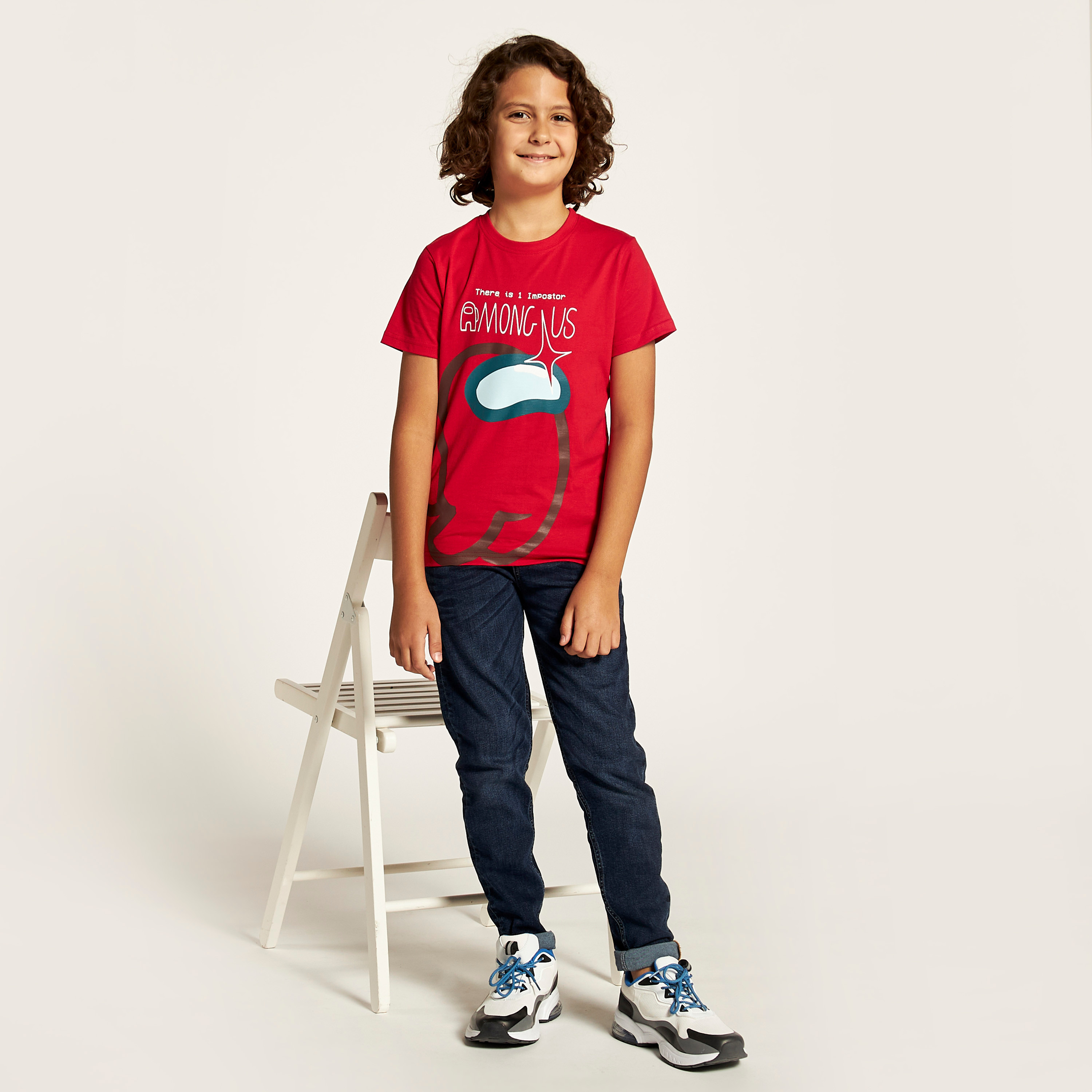 Among Us Printed Crew Neck T-shirt with Short Sleeves-boys-clothing-tshirtsandpolos-image-1