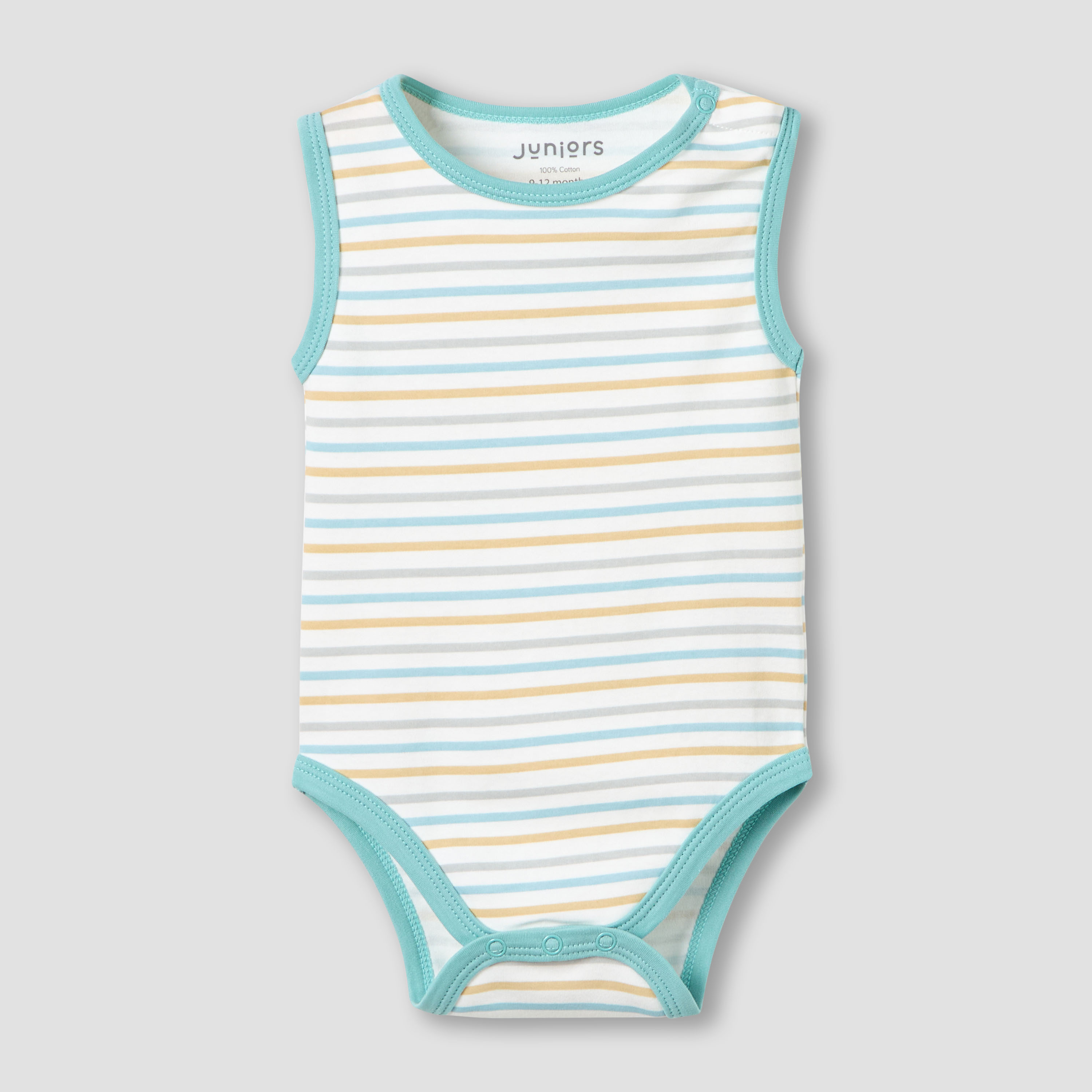 Pack of 2 Juniors Round Neck Sleeveless Bodysuit with Snap Button Closure-baby-boys-clothing-bodysuits-image-3