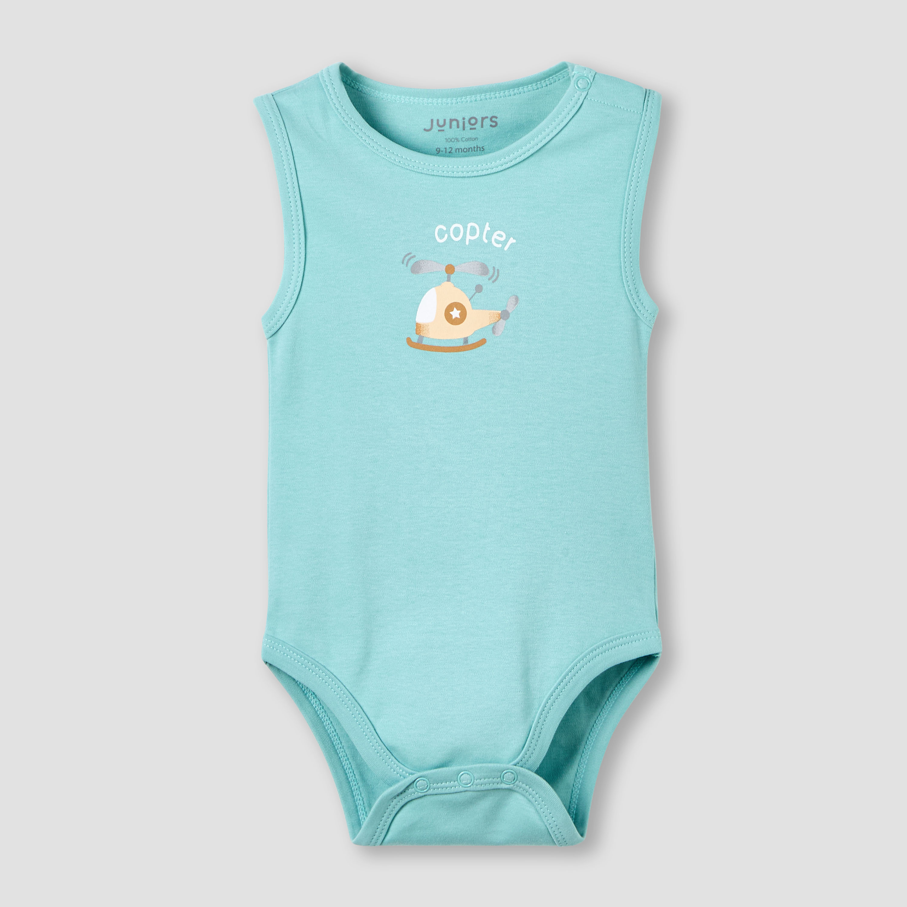 Pack of 2 Juniors Round Neck Sleeveless Bodysuit with Snap Button Closure-baby-boys-clothing-bodysuits-image-4