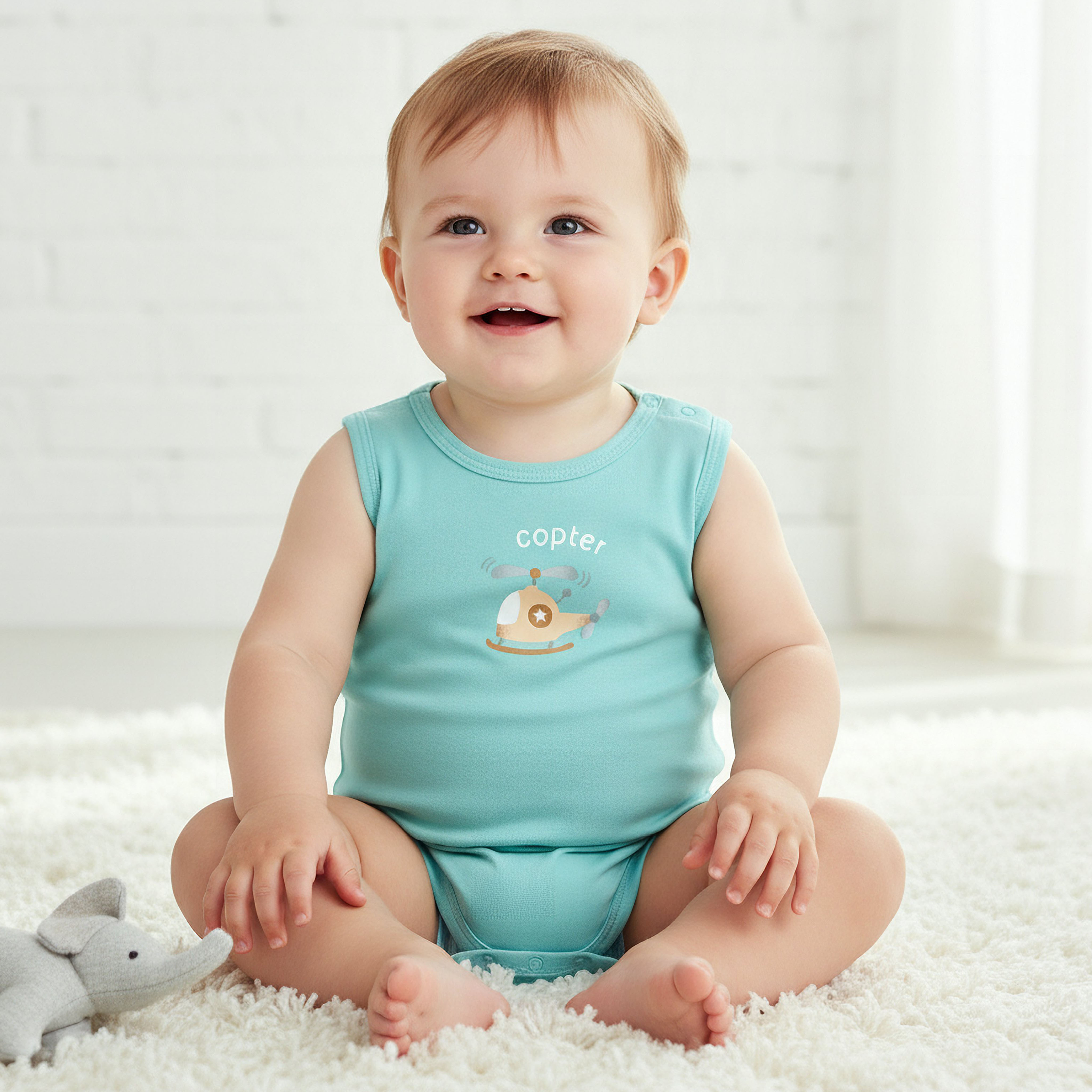 Pack of 2 Juniors Round Neck Sleeveless Bodysuit with Snap Button Closure-baby-boys-clothing-bodysuits-image-2