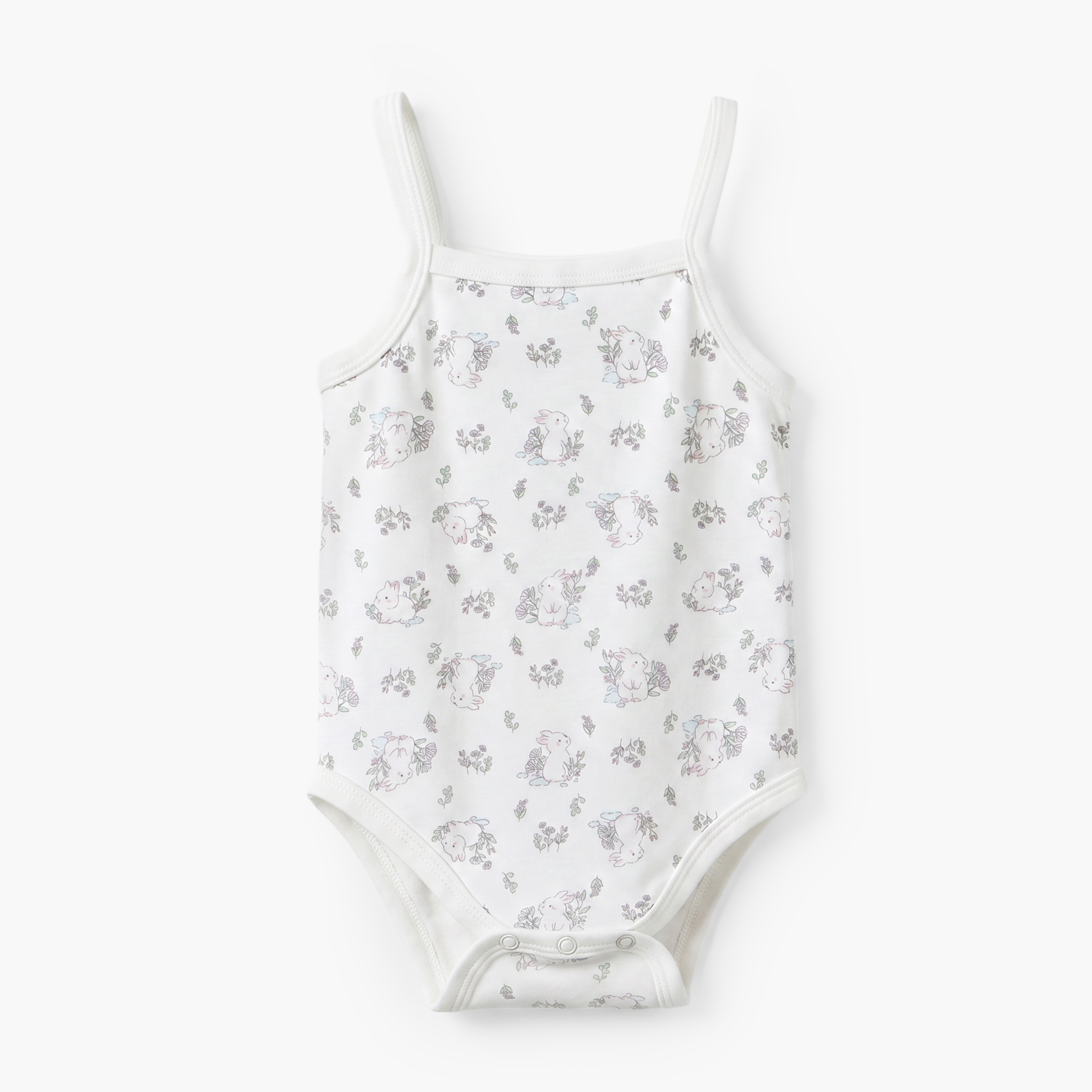 Pack of 3 Juniors Cotton Square Neck Sleeveless Bodysuit with Botanical Print-baby-girls-clothing-bodysuits-image-6