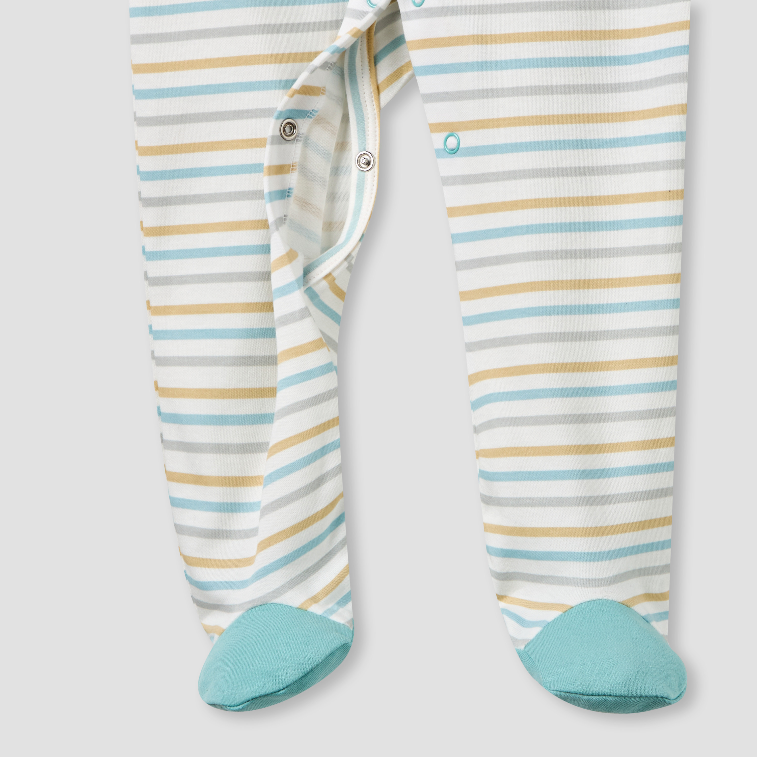Juniors Cotton Round Neck Long Sleeves Sleepsuit with Snap Button Closure - Pack of 2-baby-boys-clothing-nightwear-sleepsuits-image-6