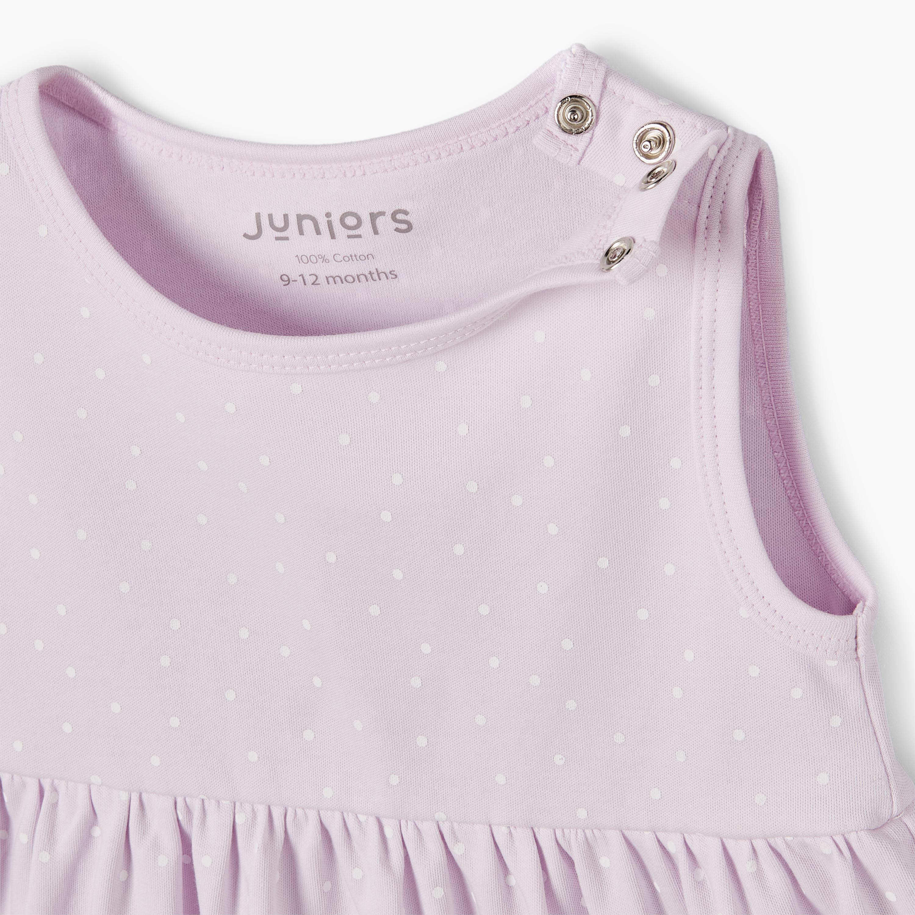 فساتين إيه لاين طول الركبة بياقة مستديرة وطبعات من جونيورز - عبوة من قطعتين-baby-girls-clothing-dressesandjumpsuits-image-6