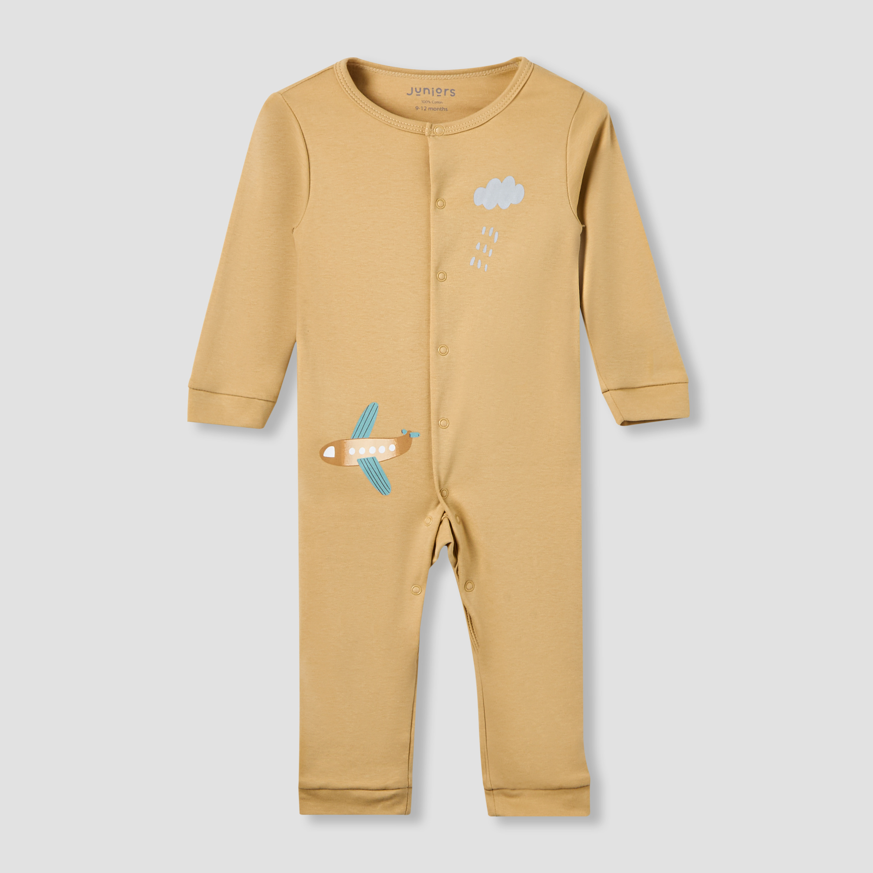 Set of 2 Juniors Cotton Round Neck Sleepsuit and Romper with Snap Buttons-baby-boys-clothing-nightwear-sleepsuits-image-2