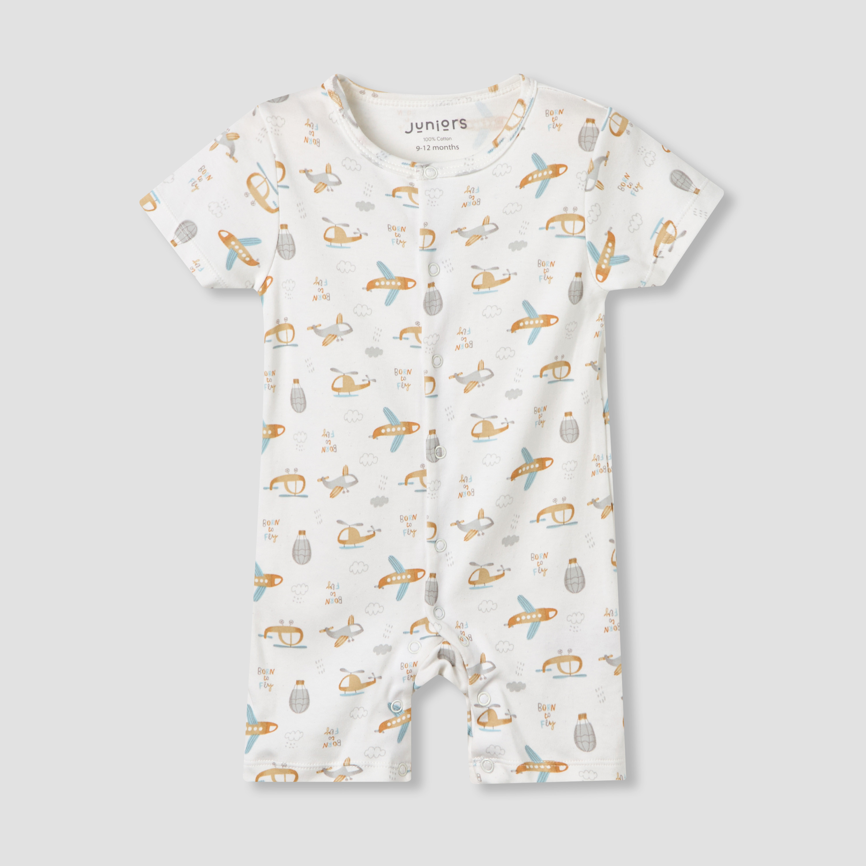 Set of 2 Juniors Cotton Round Neck Sleepsuit and Romper with Snap Buttons-baby-boys-clothing-nightwear-sleepsuits-image-3