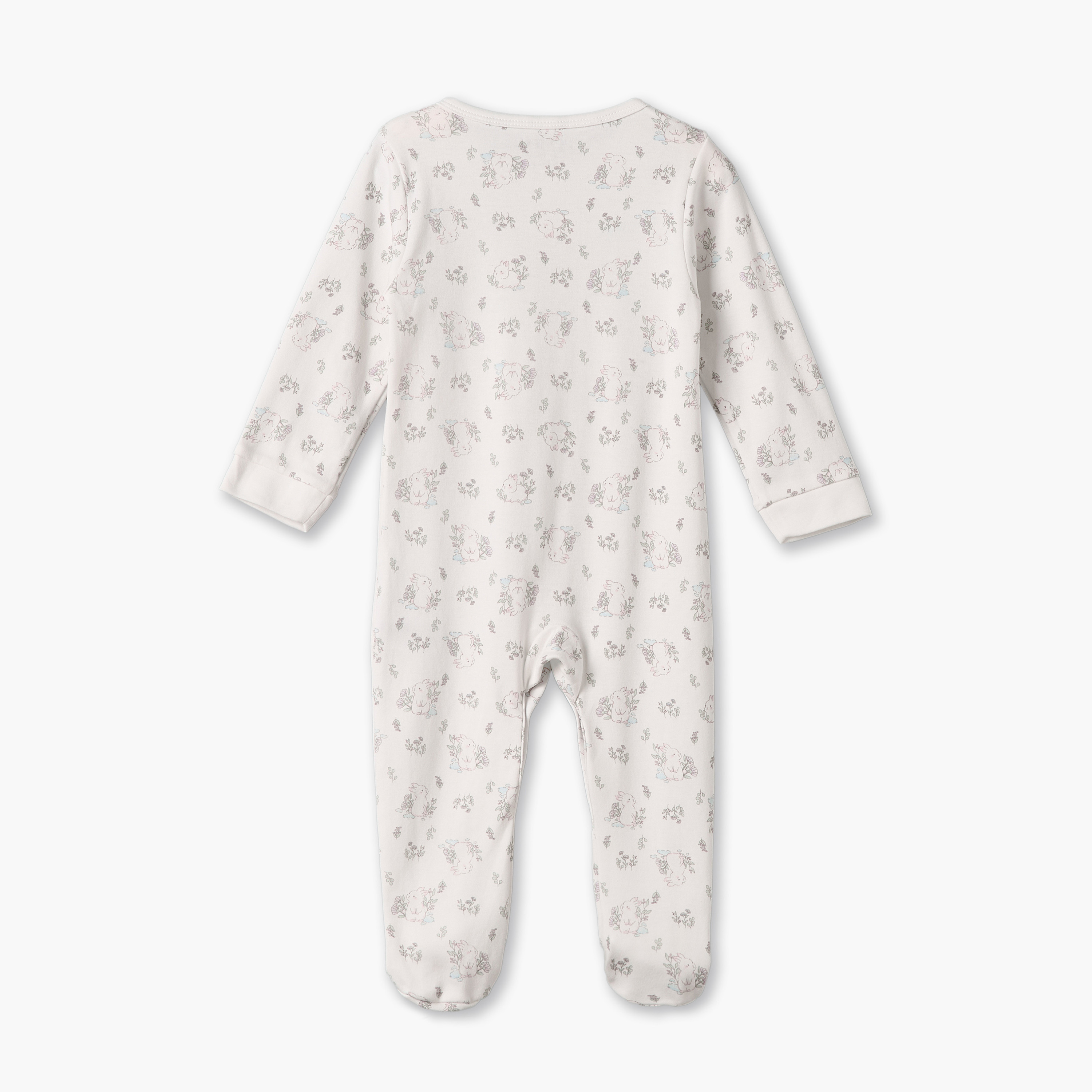 Pack of 2 Juniors Cotton Round Neck Long Sleeves Sleepsuit with Assorted Print-baby-girls-clothing-nightwear-sleepsuits-image-3
