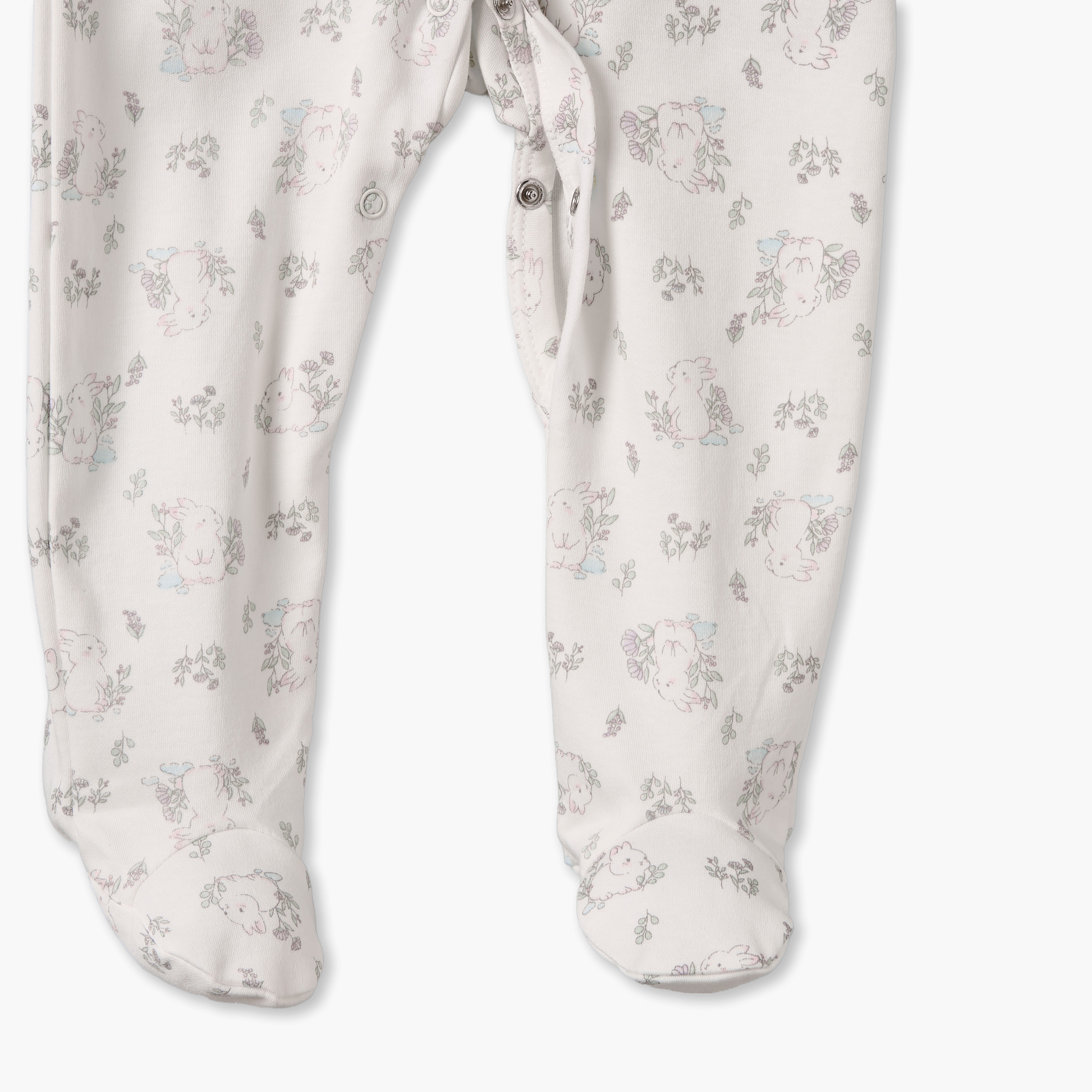 Pack of 2 Juniors Cotton Round Neck Long Sleeves Sleepsuit with Assorted Print-baby-girls-clothing-nightwear-sleepsuits-image-5