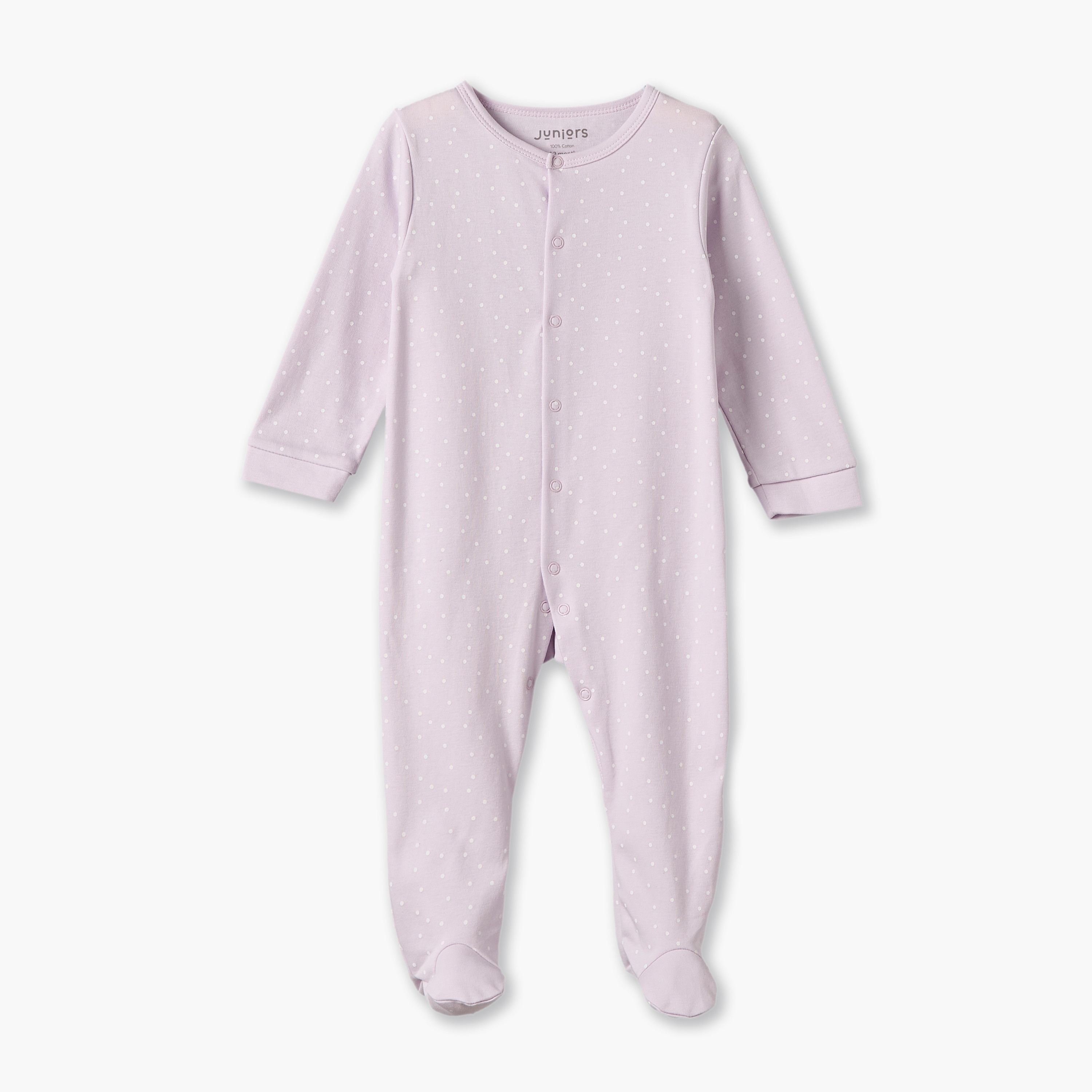 Pack of 2 Juniors Cotton Round Neck Long Sleeves Sleepsuit with Assorted Print-baby-girls-clothing-nightwear-sleepsuits-image-6