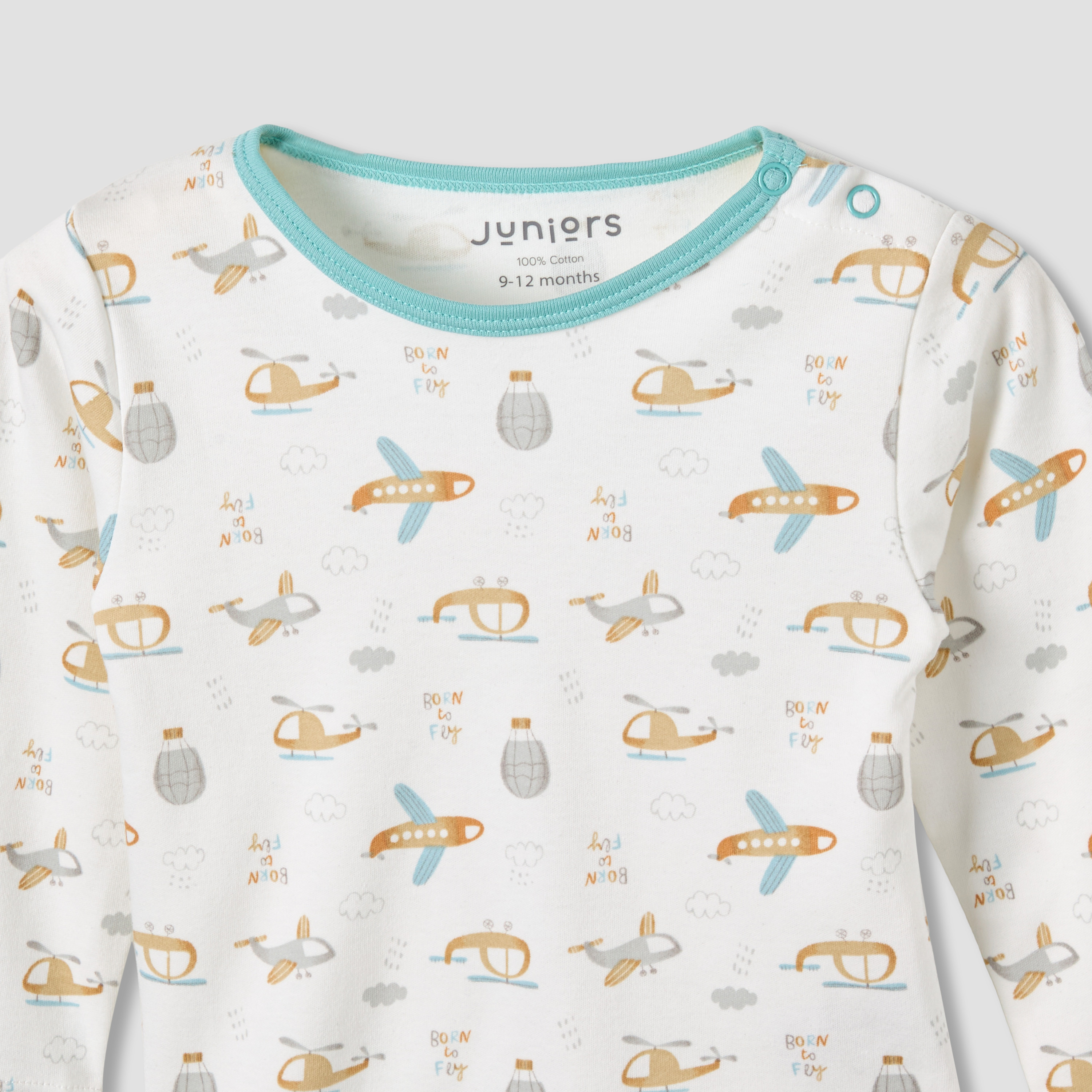 Pack of 2 Juniors Cotton Crew Neck Long Sleeves Pyjama Set with Print-baby-boys-clothing-nightwear-pyjamasets-image-7