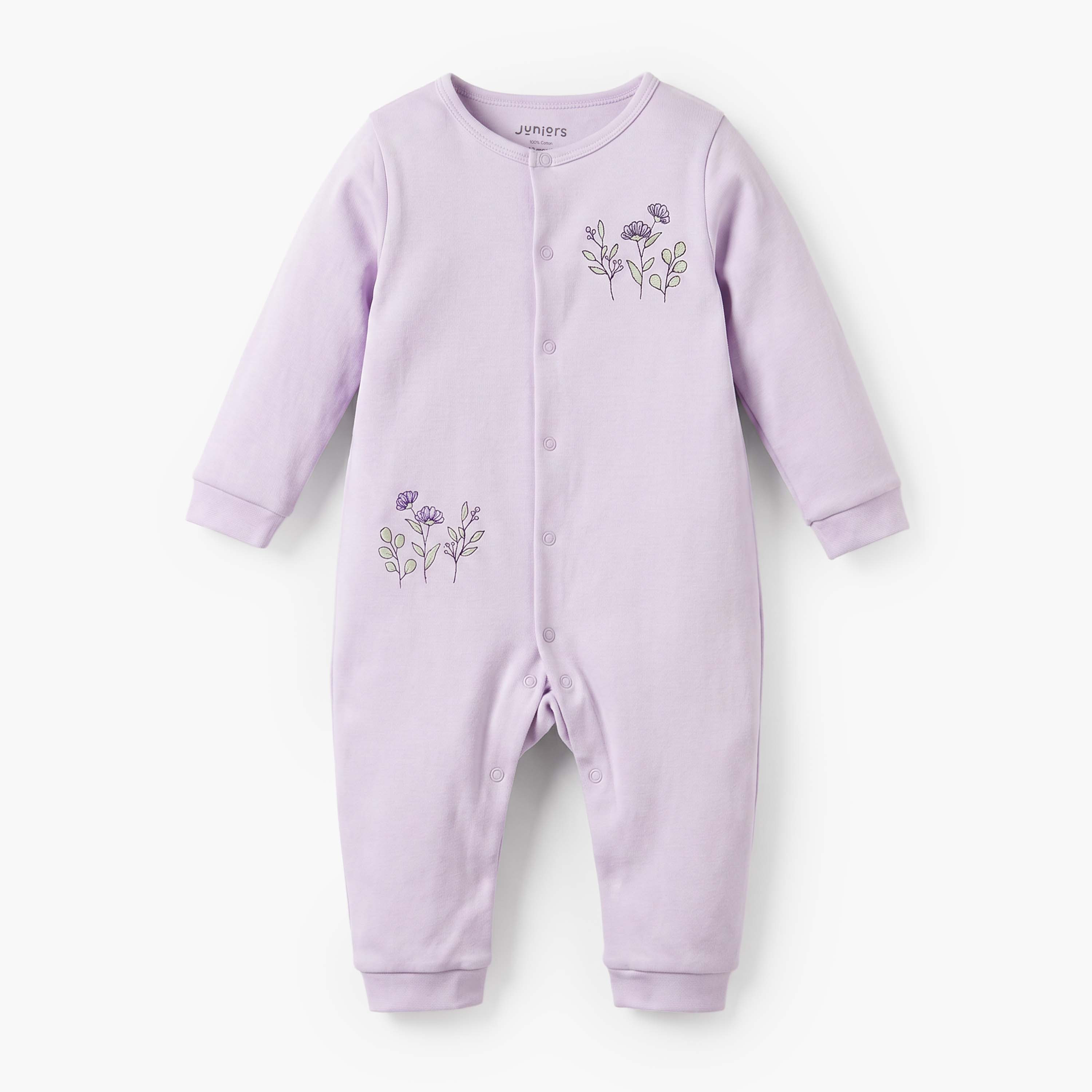Set of 2 Juniors Cotton Round Neck Sleepsuit with Romper-baby-girls-clothing-nightwear-sleepsuits-image-2