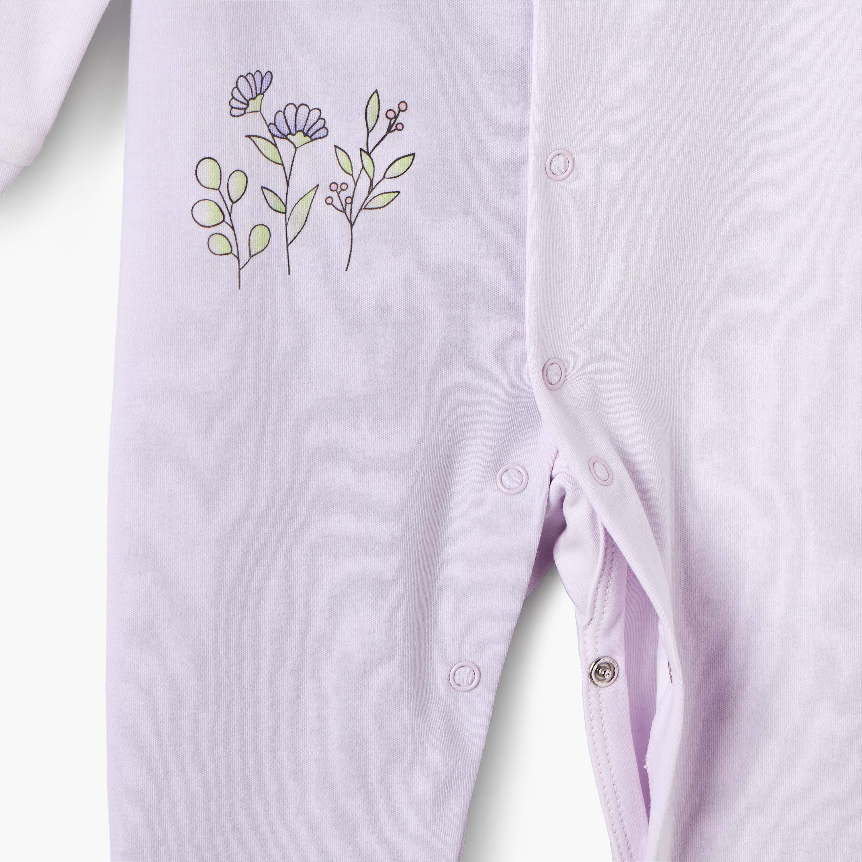 Set of 2 Juniors Cotton Round Neck Sleepsuit with Romper-baby-girls-clothing-nightwear-sleepsuits-image-5