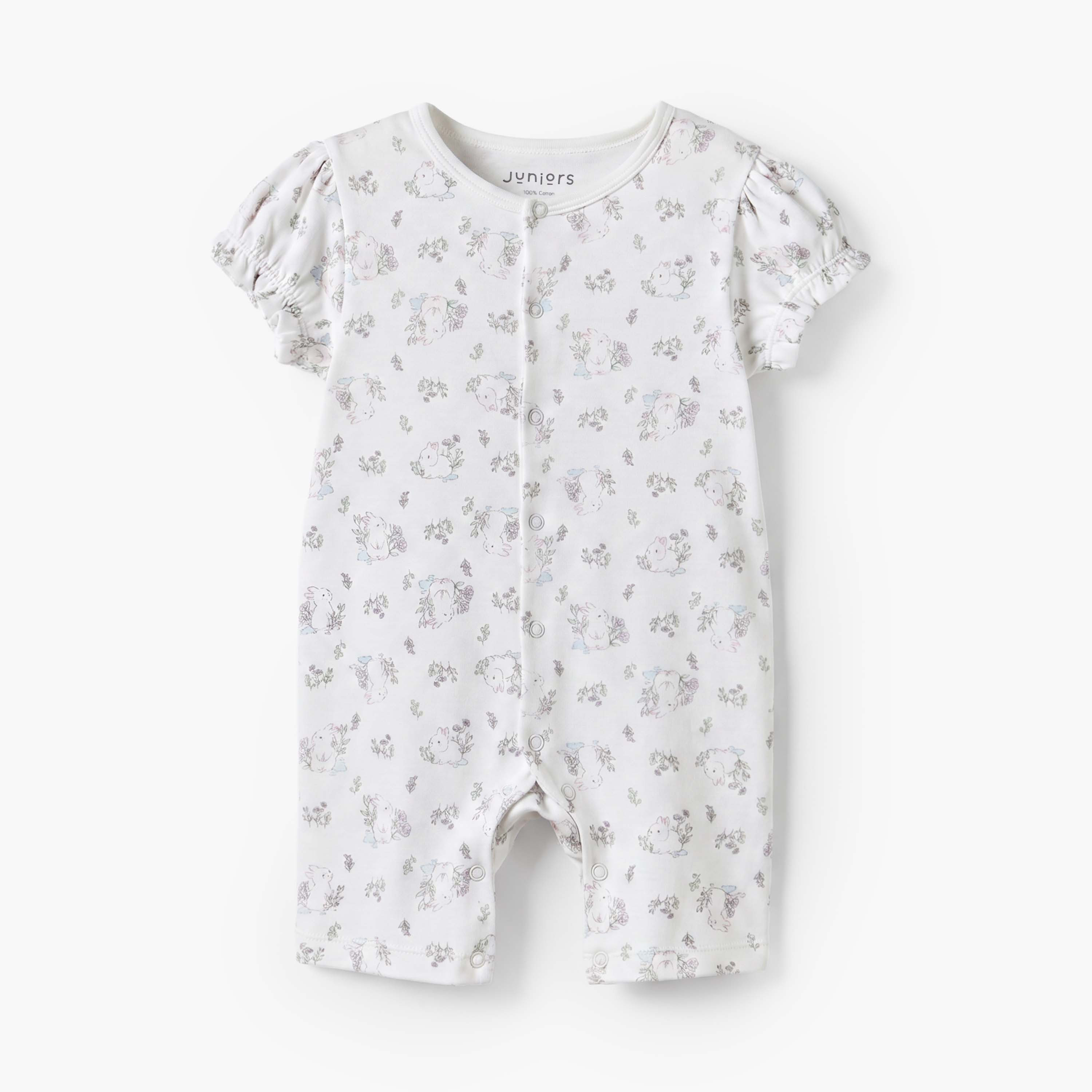 Set of 2 Juniors Cotton Round Neck Sleepsuit with Romper-baby-girls-clothing-nightwear-sleepsuits-image-6