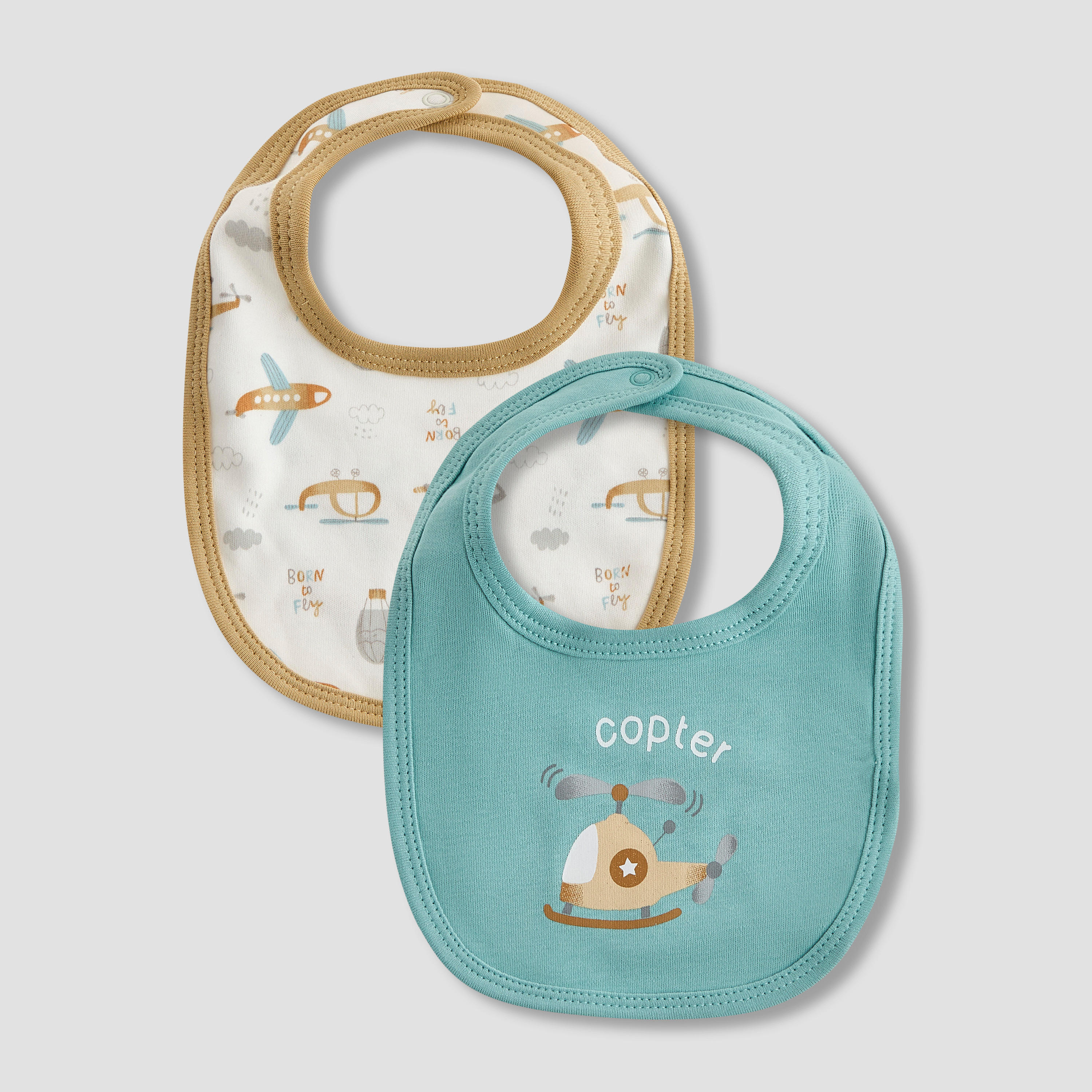 Pack of 2 Juniors Baby Bib with Print-baby-feeding-bibs-image-1