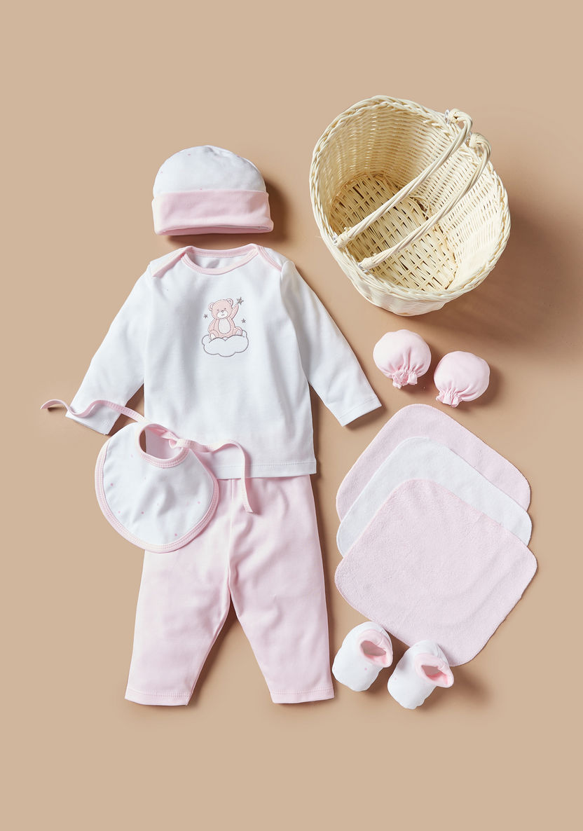 Juniors Teddy Bear Applique Detail 10-Piece Clothing Gift Basket Set-Clothes Sets-image-1