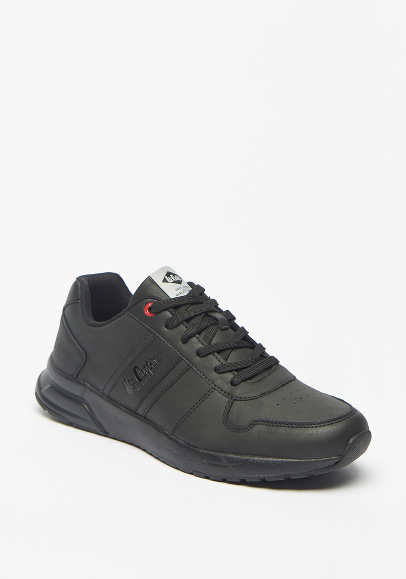 Lee Cooper Men's Monotone Sneakers with Lace-Up Closure-Men%27s Sneakers-image-1