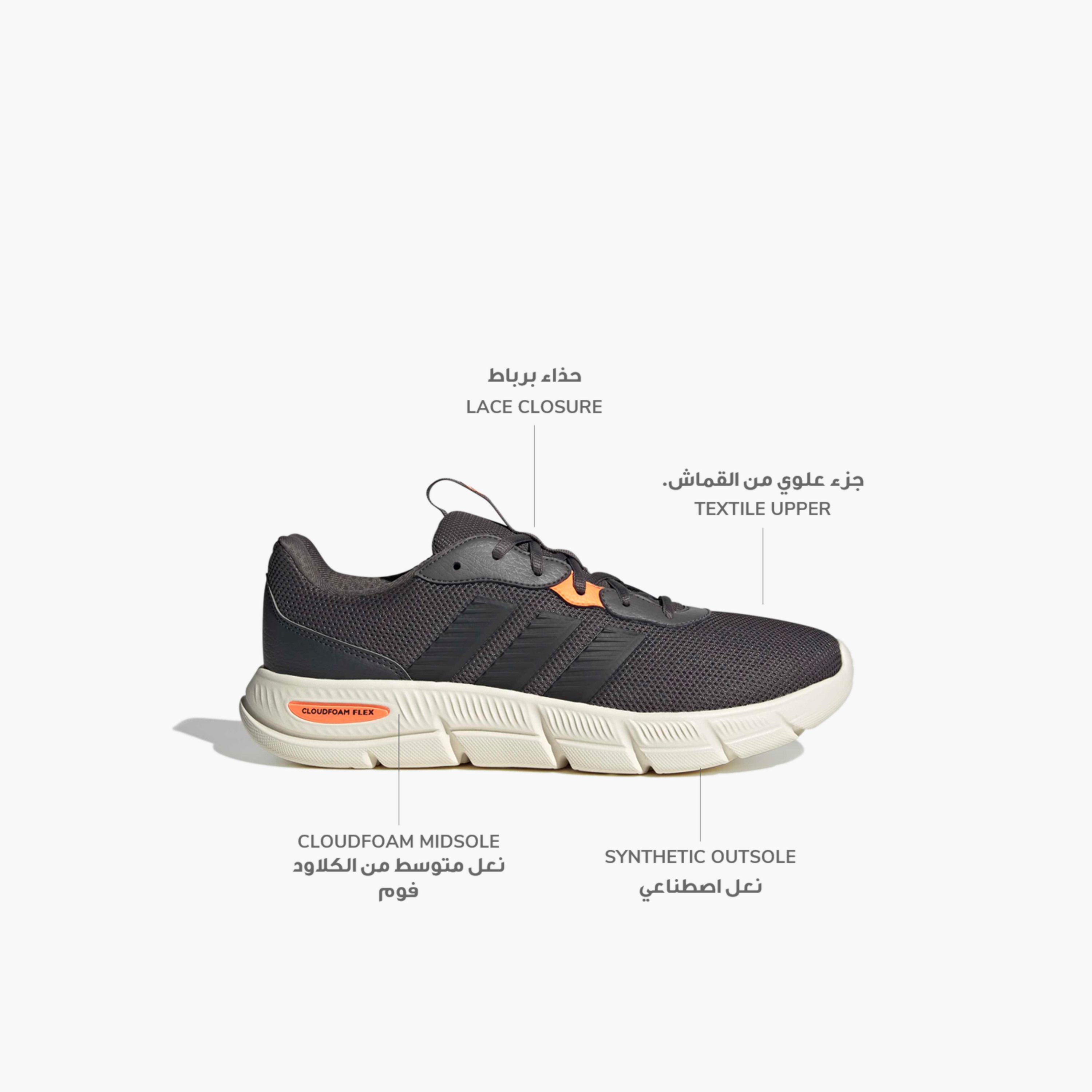 حذاء سنيكرز بطول الكاحل ورباط إغلاق كلاود فوم فليكس للرجال من أديداس-sports-men-shoes-image-2