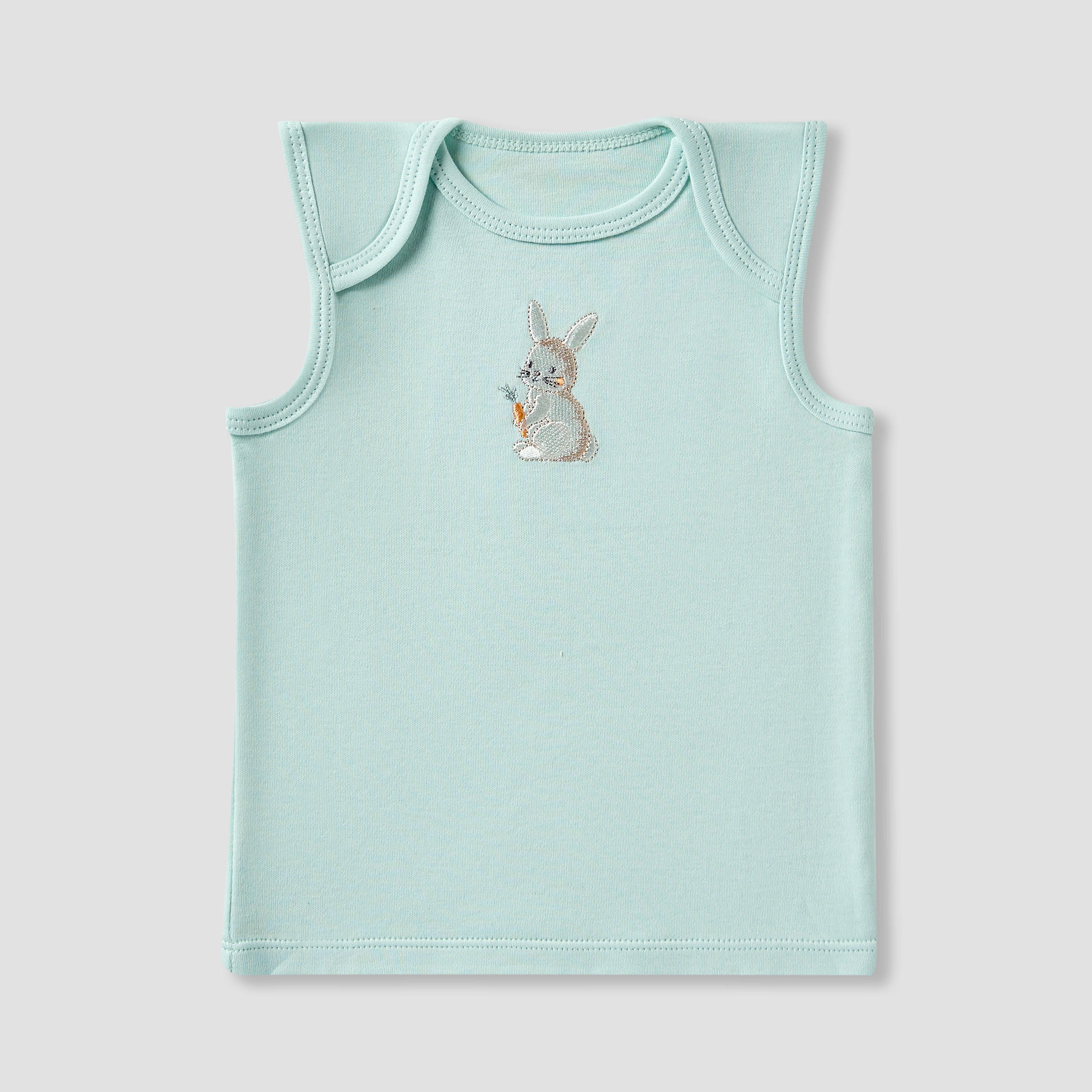 طقم هدايا للبنات 7 قطع - قطن ناعم - بودي سوت، مريلة، أبوات - بطبعات أرنب من جونيورز-baby-girls-clothing-setsandcoords-image-6