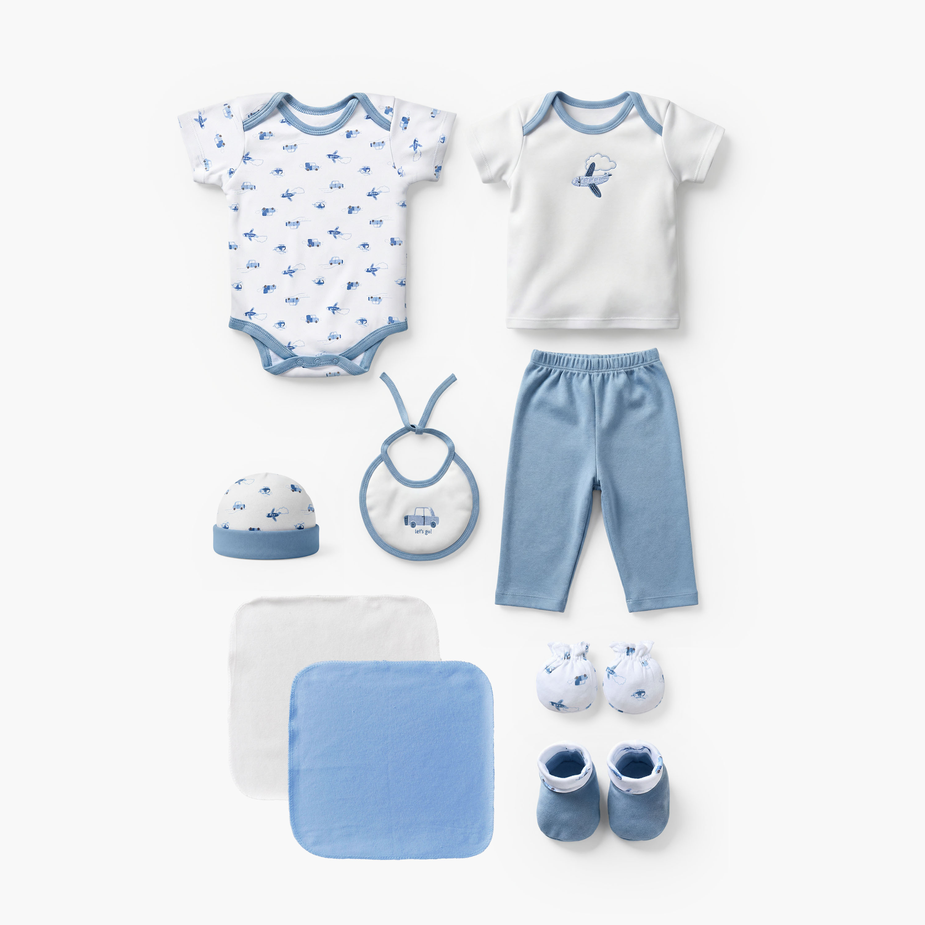 Set of 9 Juniors Clothing Gift Set with Vehicle Print-baby-boys-clothing-setsandcoords-image-2