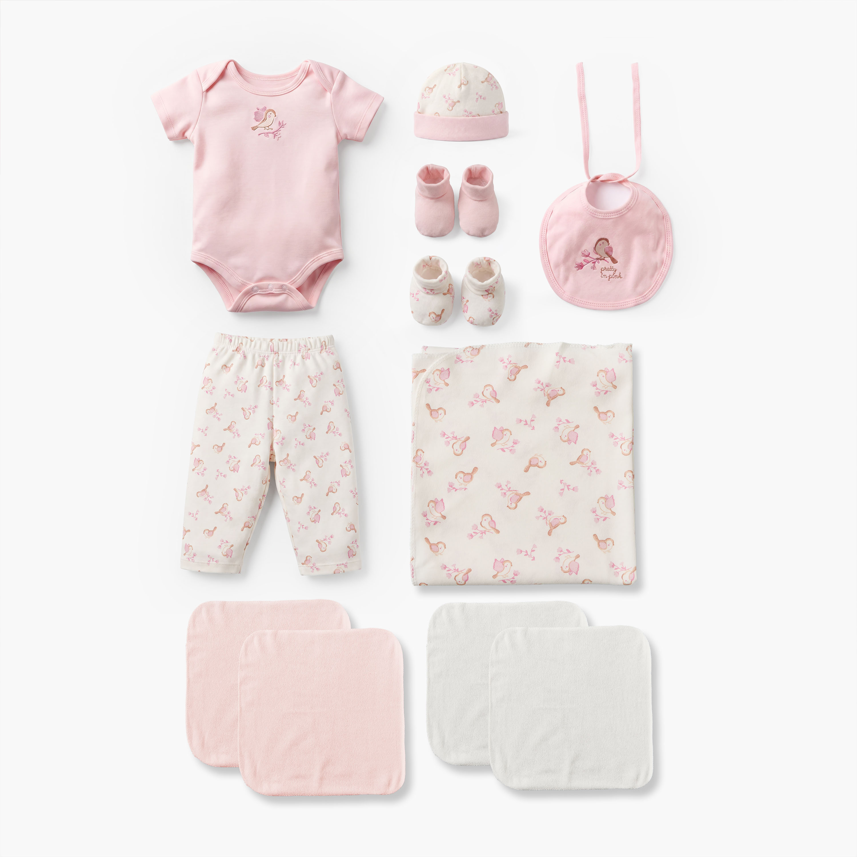 طقم هدايا ملابس 12 قطعة بطبعات طيور من جونيورز-baby-girls-clothing-setsandcoords-image-2