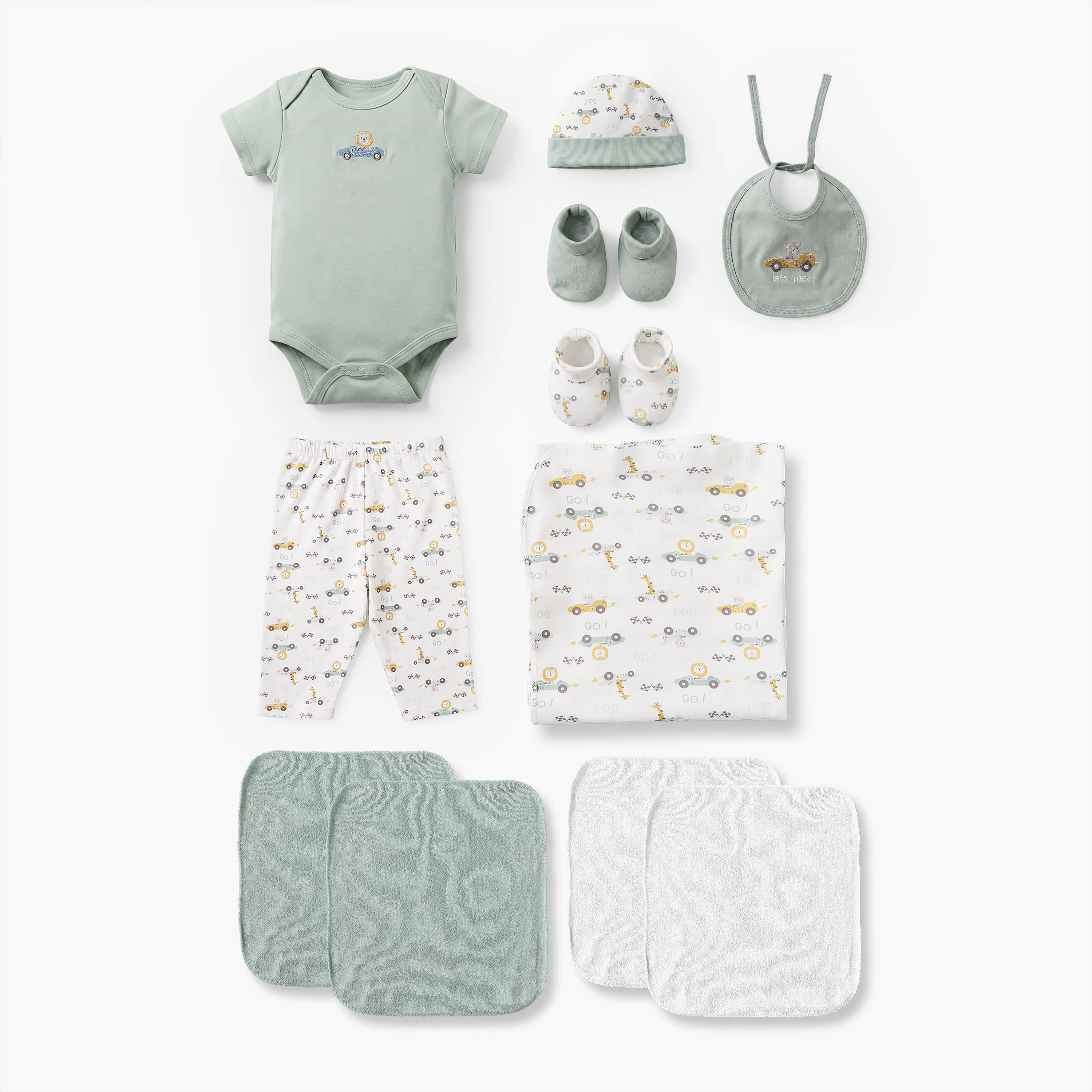 Set of 12 Juniors Clothing Gift Set with Safari Print-baby-boys-clothing-setsandcoords-image-2