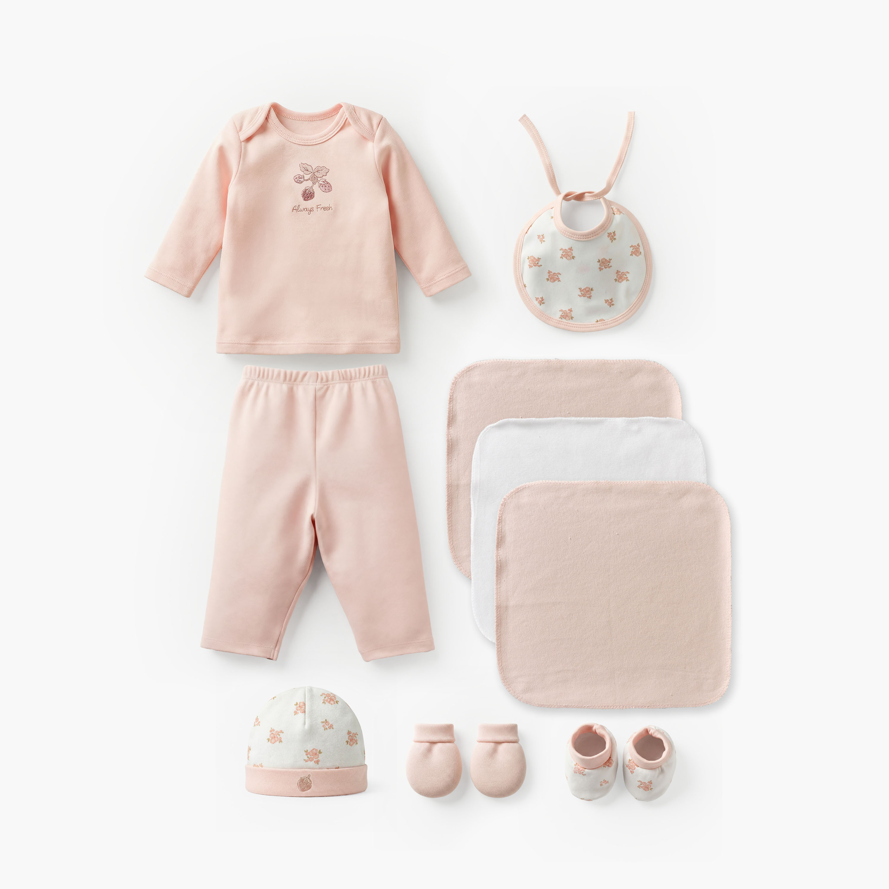 Set of 10 Juniors Clothing Gift Set with Floral Print-baby-girls-clothing-setsandcoords-image-2