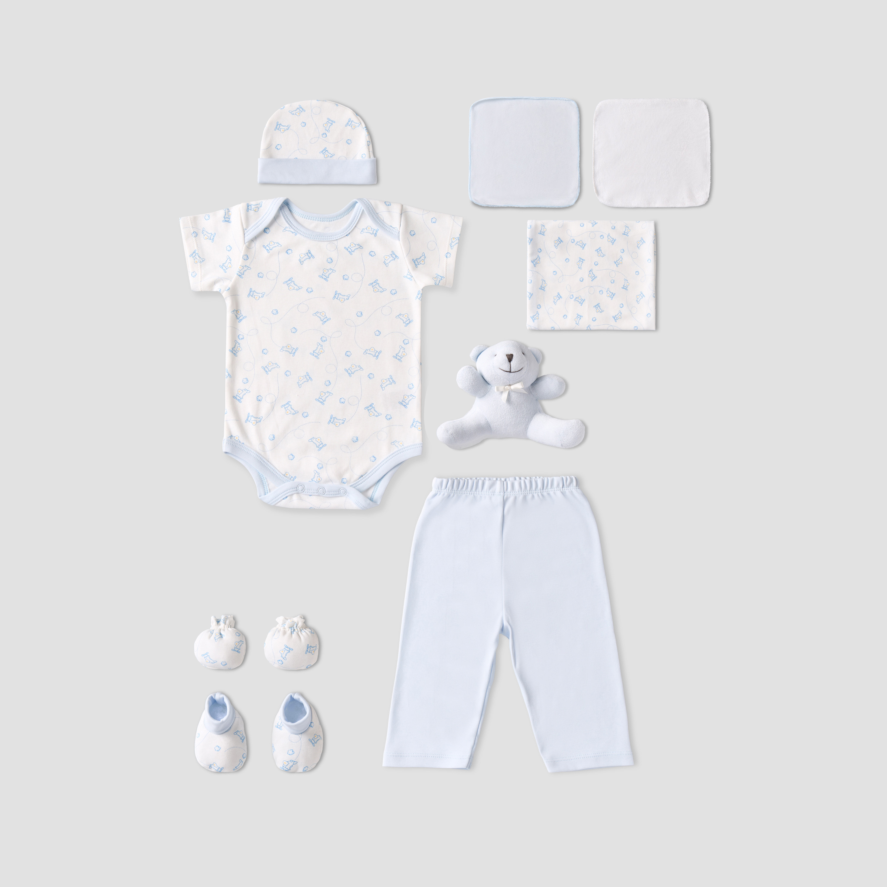 Set of 11 Juniors Clothing Gift Set with Aeroplane Print-baby-boys-clothing-setsandcoords-image-2
