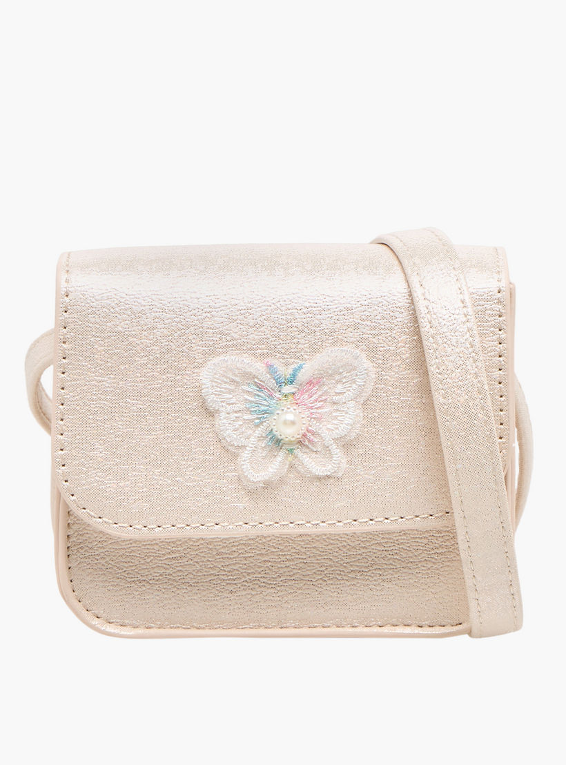 شنطة كروس بودي بحزام وزينة فراشة من فلورا بيلا-girls-accessories-bags-image-1