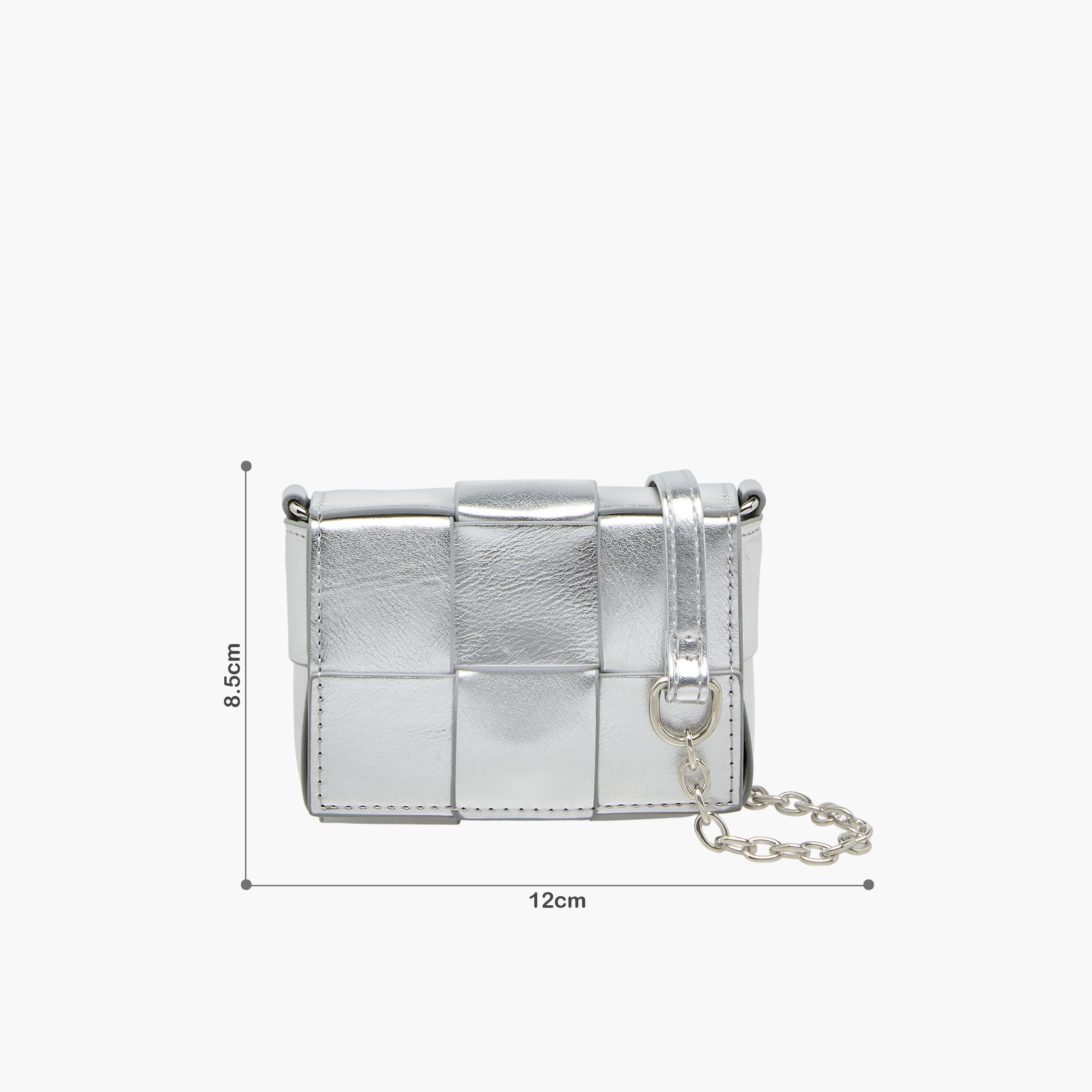 شنطة كروس بودي منسوجة وبارزة الملمس بحزام سلسلة من فلورا بيلا-girls-accessories-bags-image-2