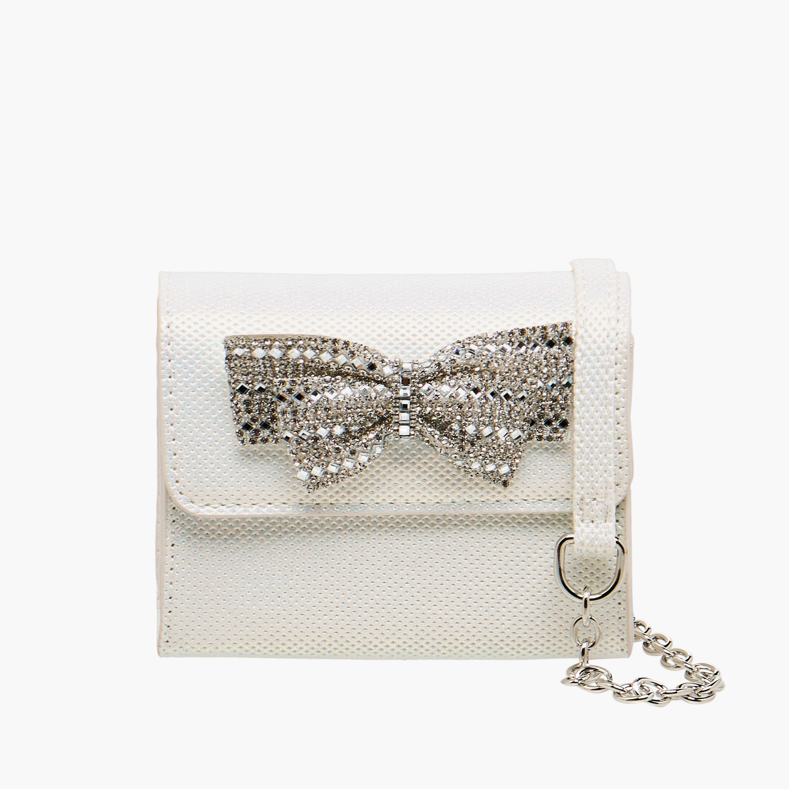 شنطة كروس بودي مزينة بفيونكة مع حزام سلسلة من فلورا بيلا-girls-accessories-bags-image-1