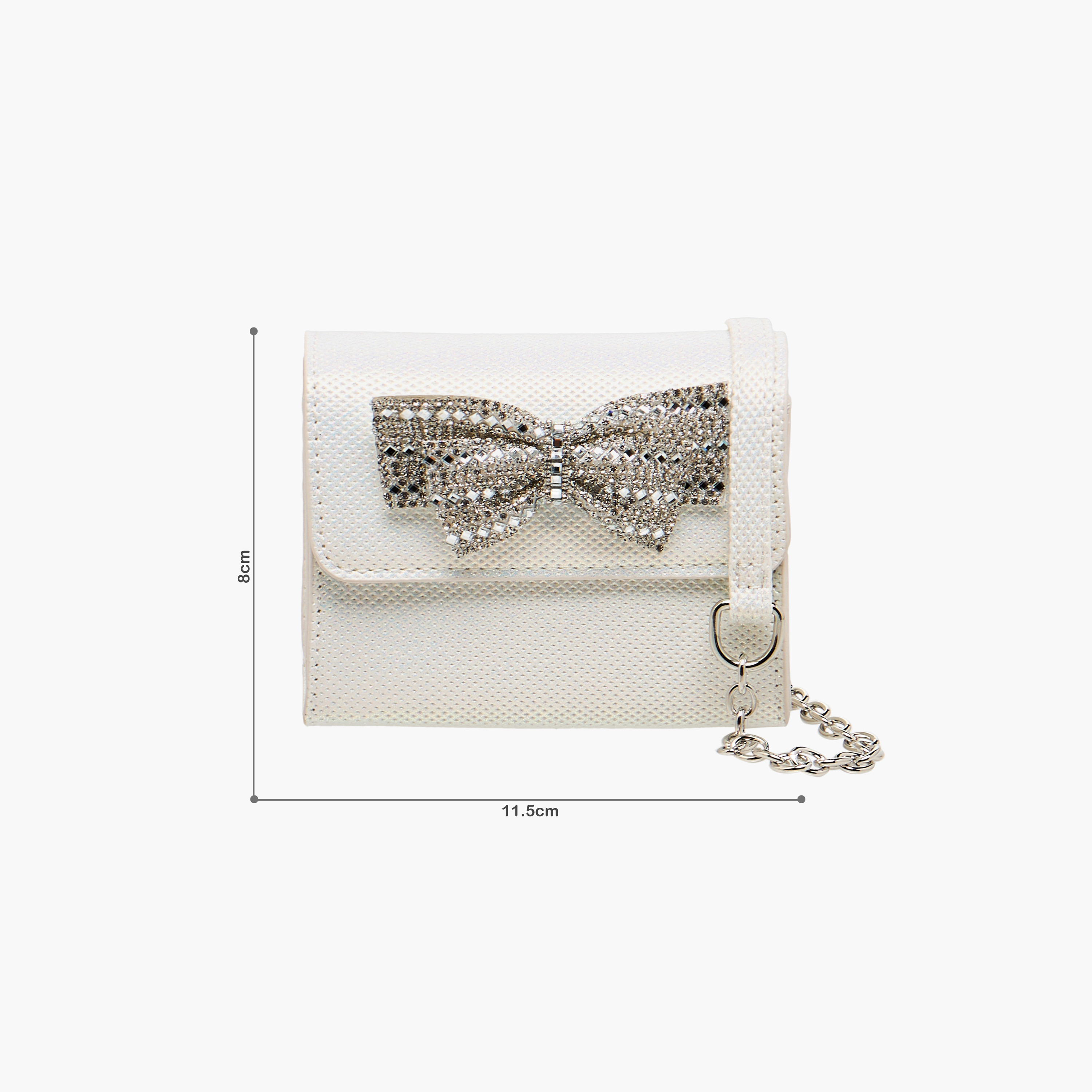 شنطة كروس بودي مزينة بفيونكة مع حزام سلسلة من فلورا بيلا-girls-accessories-bags-image-2