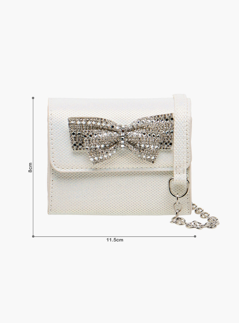 شنطة كروس بودي مزينة بفيونكة مع حزام سلسلة من فلورا بيلا-girls-accessories-bags-image-2